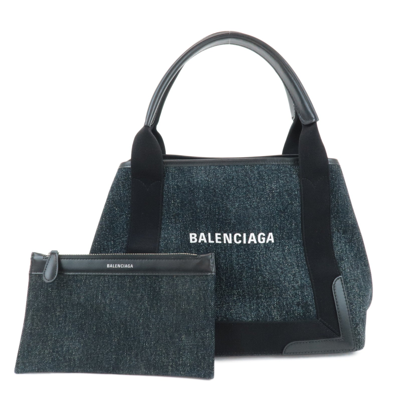 BALENCIAGA-Navy-Cabas-S-Canvas-Leather-Tote-Hand-Bag-Navy-339933