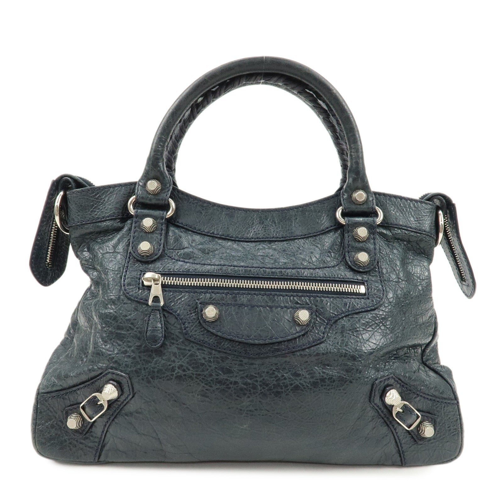 BALENCIAGA-The-Giant-Town-Leather-2Way-Hand-Bag-Navy-285434