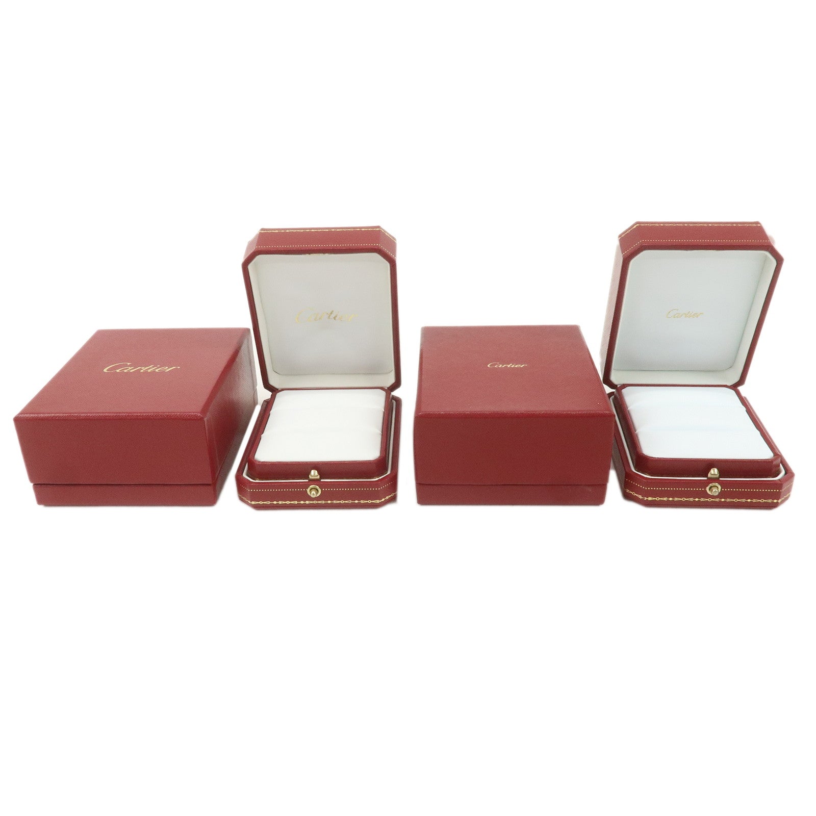 Cartier-Set-of-2-Pair-Ring-Box-Display-Box-Jewelry-Box-Red