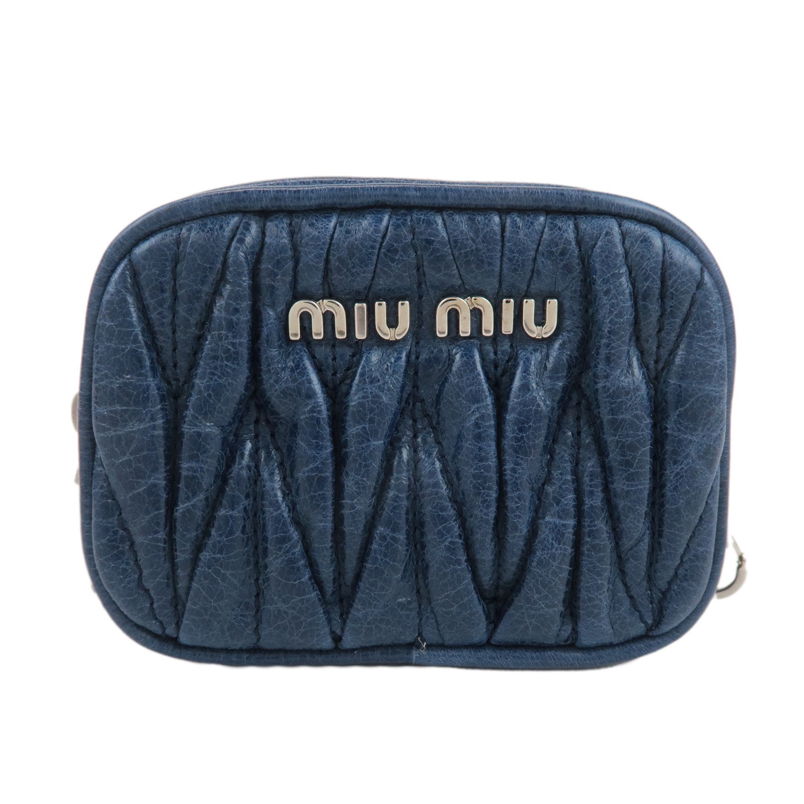 MIU-MIU-Matelasse-Leather-Pouch-Blue-Silver-Hardware-5M1353