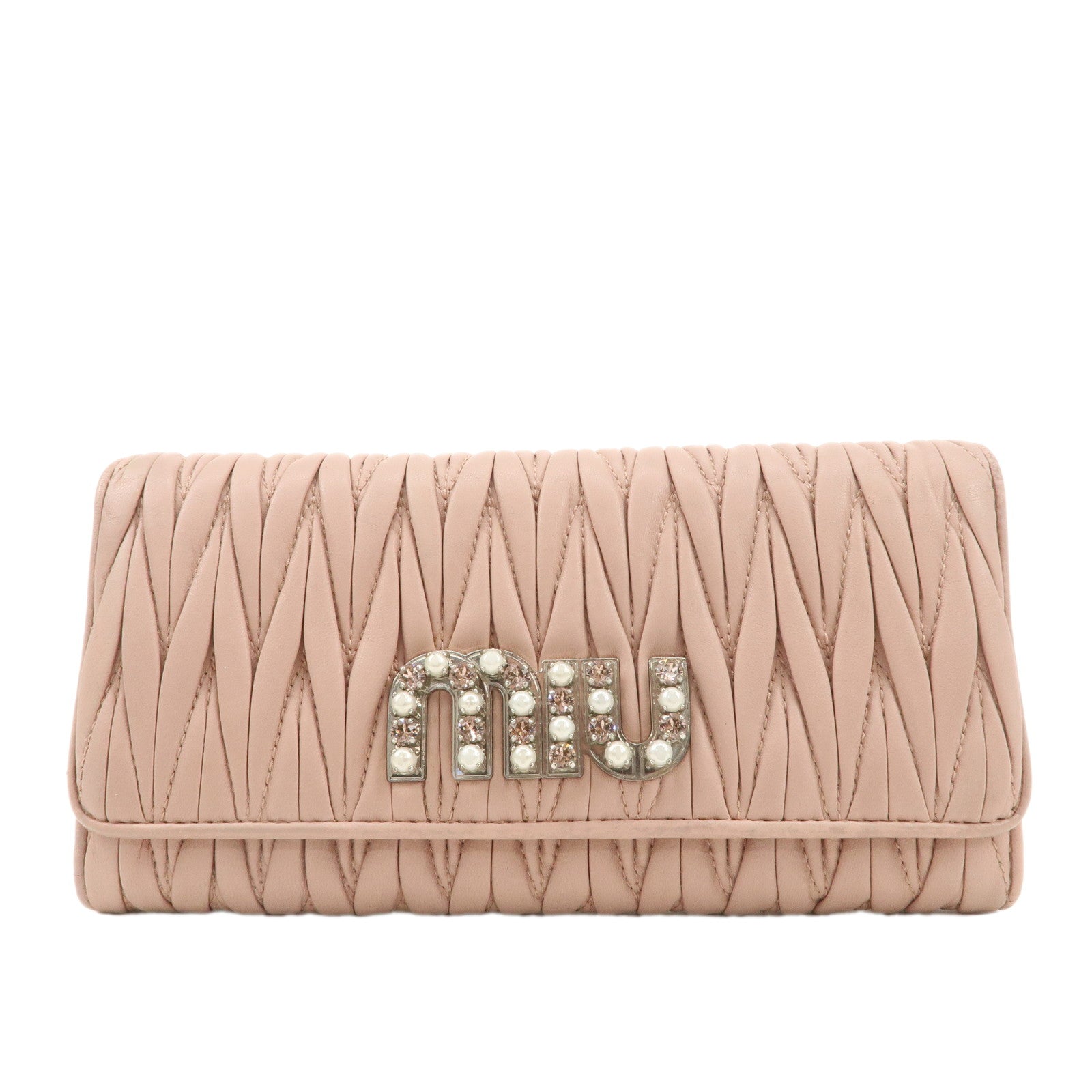 MIU-MIU-Matelasse-Nappa-Crystal-Leather-Hook-Long-Wallet-5MH109