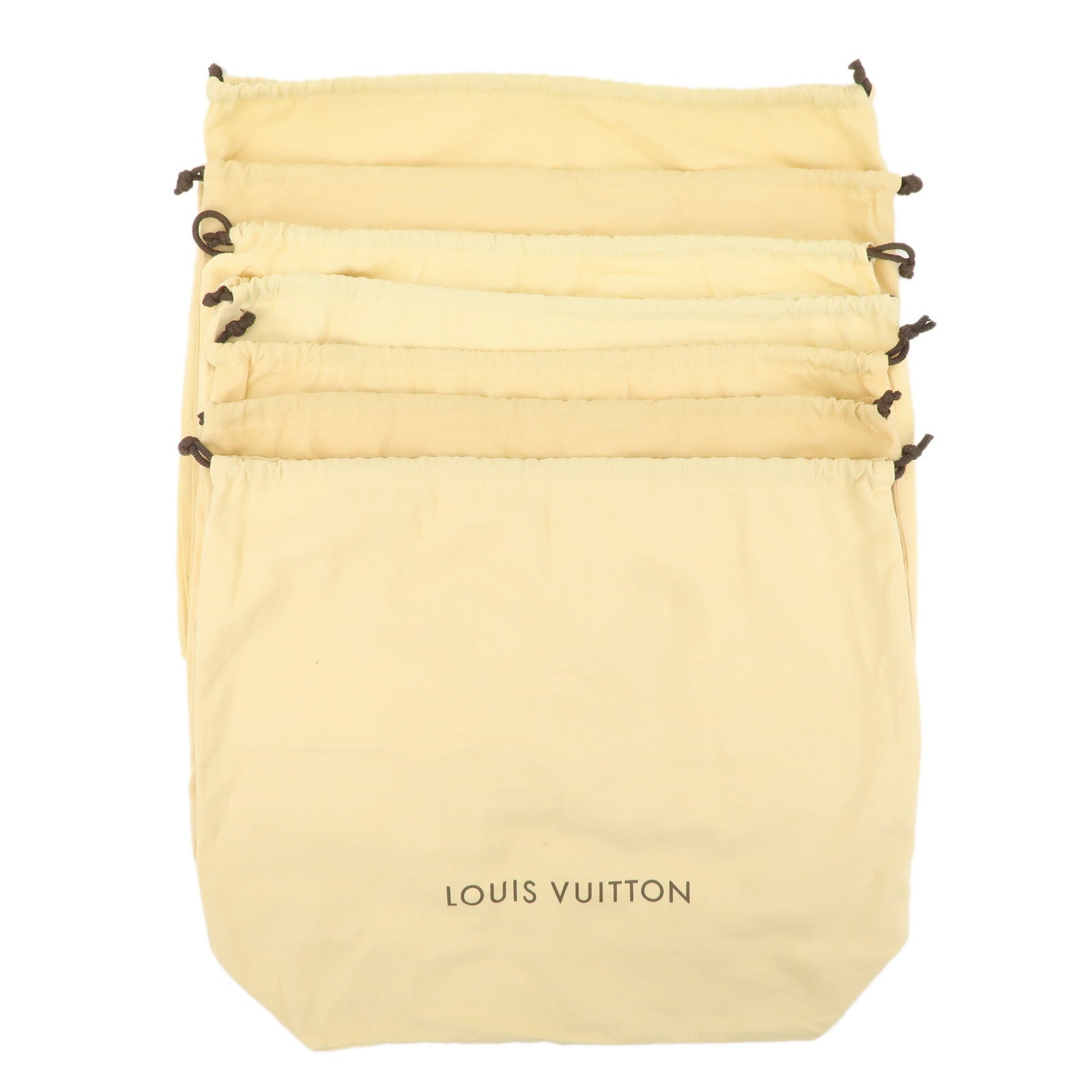 Louis-Vuitton-Set-of-7-Storage-Bag-Dust-Bag-Drawstring-Beige