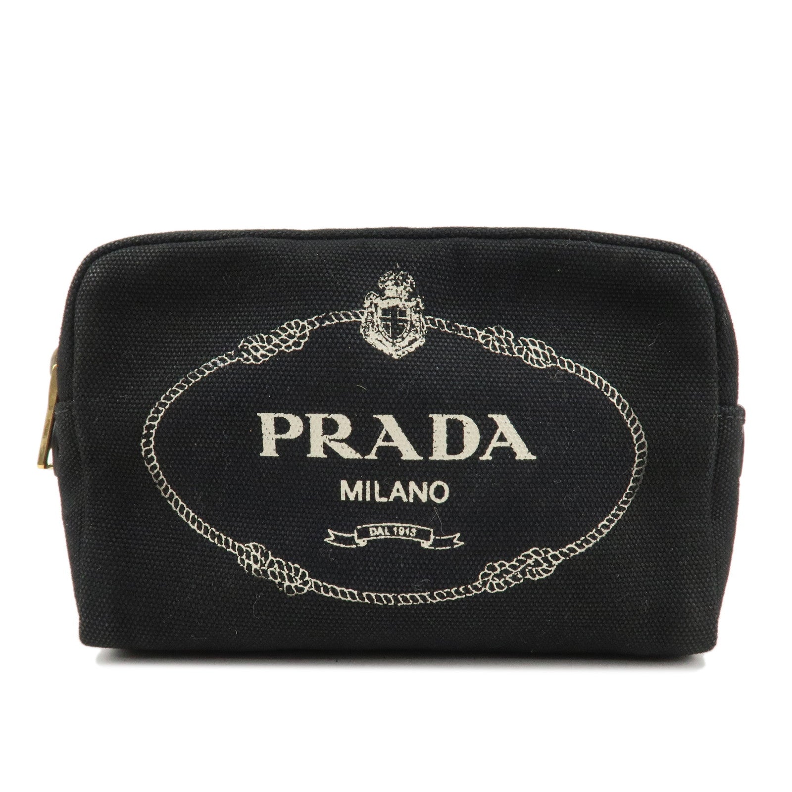 PRADA-Canvas-Pouch-Cosmetic-Pouch-Black