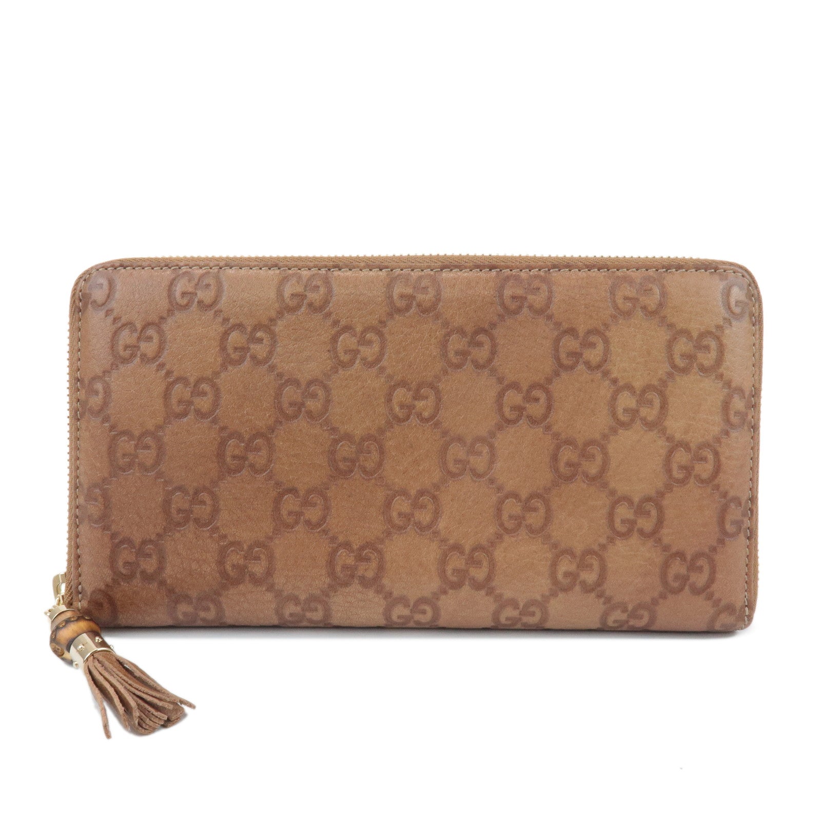 GUCCI-Guccissima-Bamboo-Guccisima-Leather-Zippy-Long-Wallet-232977