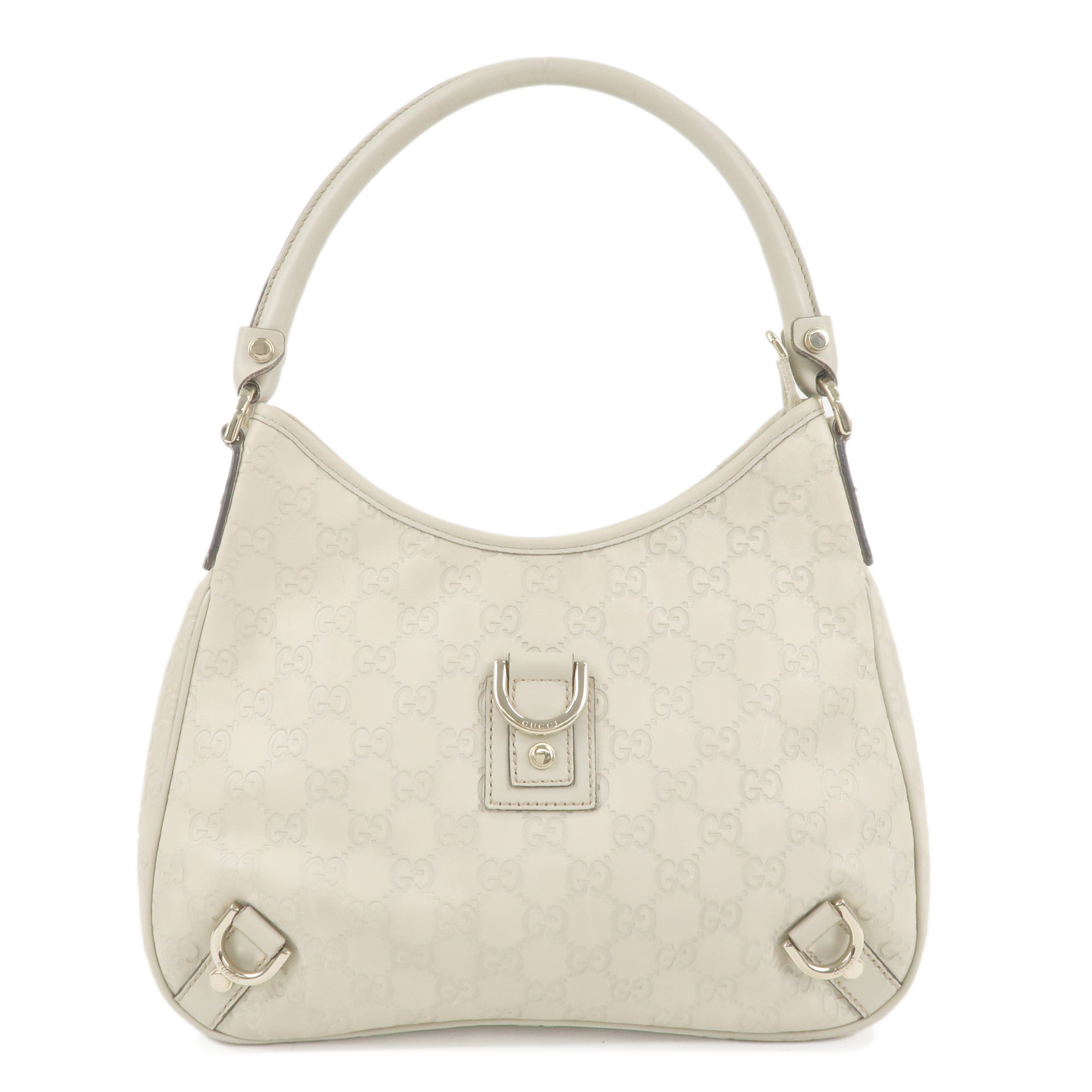 GUCCI Abbey Guccissima Leather Shoulder Bag Ivory 130738