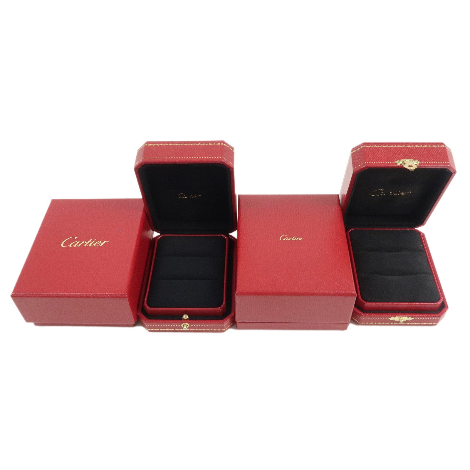 Cartier-Set-of-2-Pair-Ring-Box-Display-Box-Jewelry-Box-Red