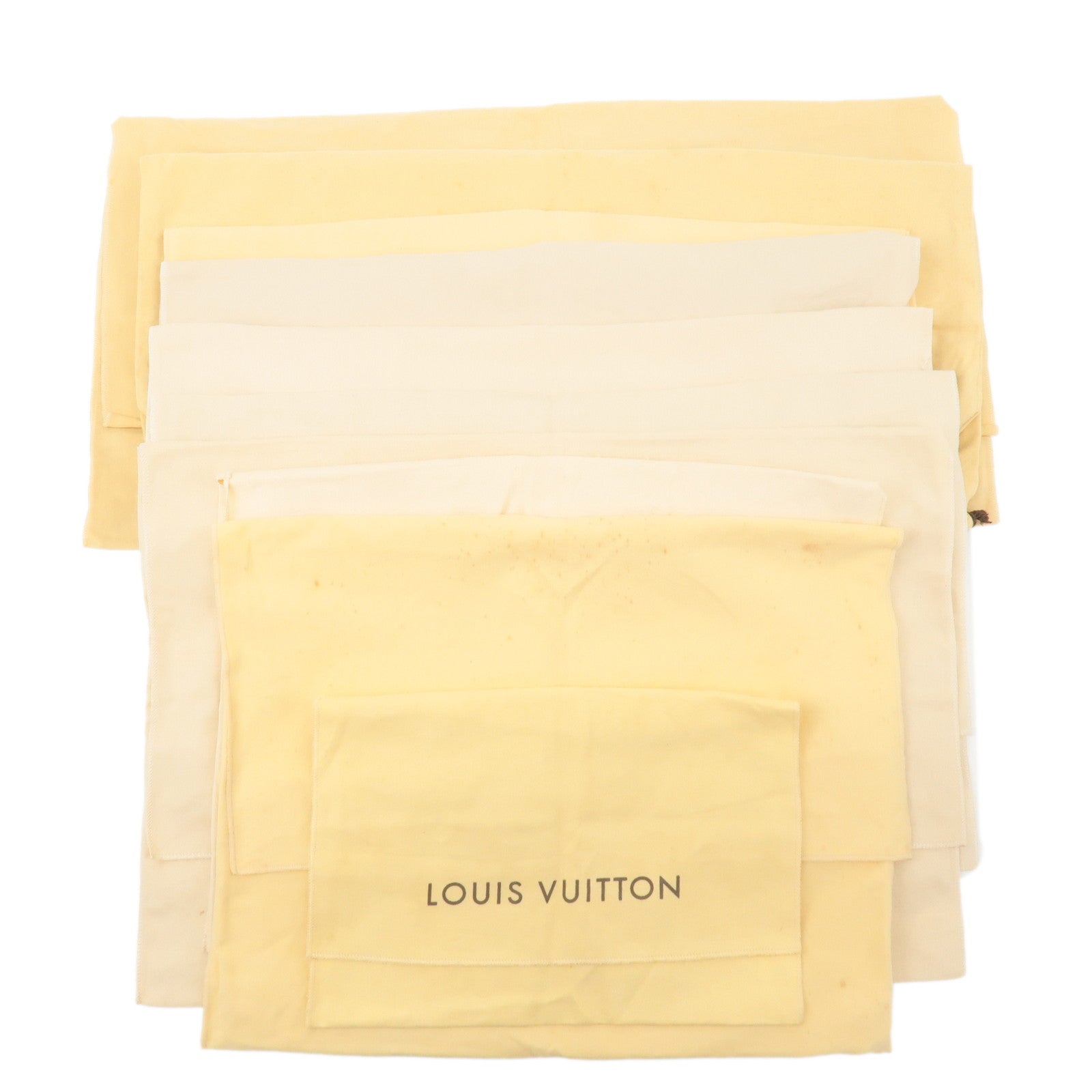 Louis Vuitton Set of 10 Dust Bag Storage Bag Flap Drawstring Beige