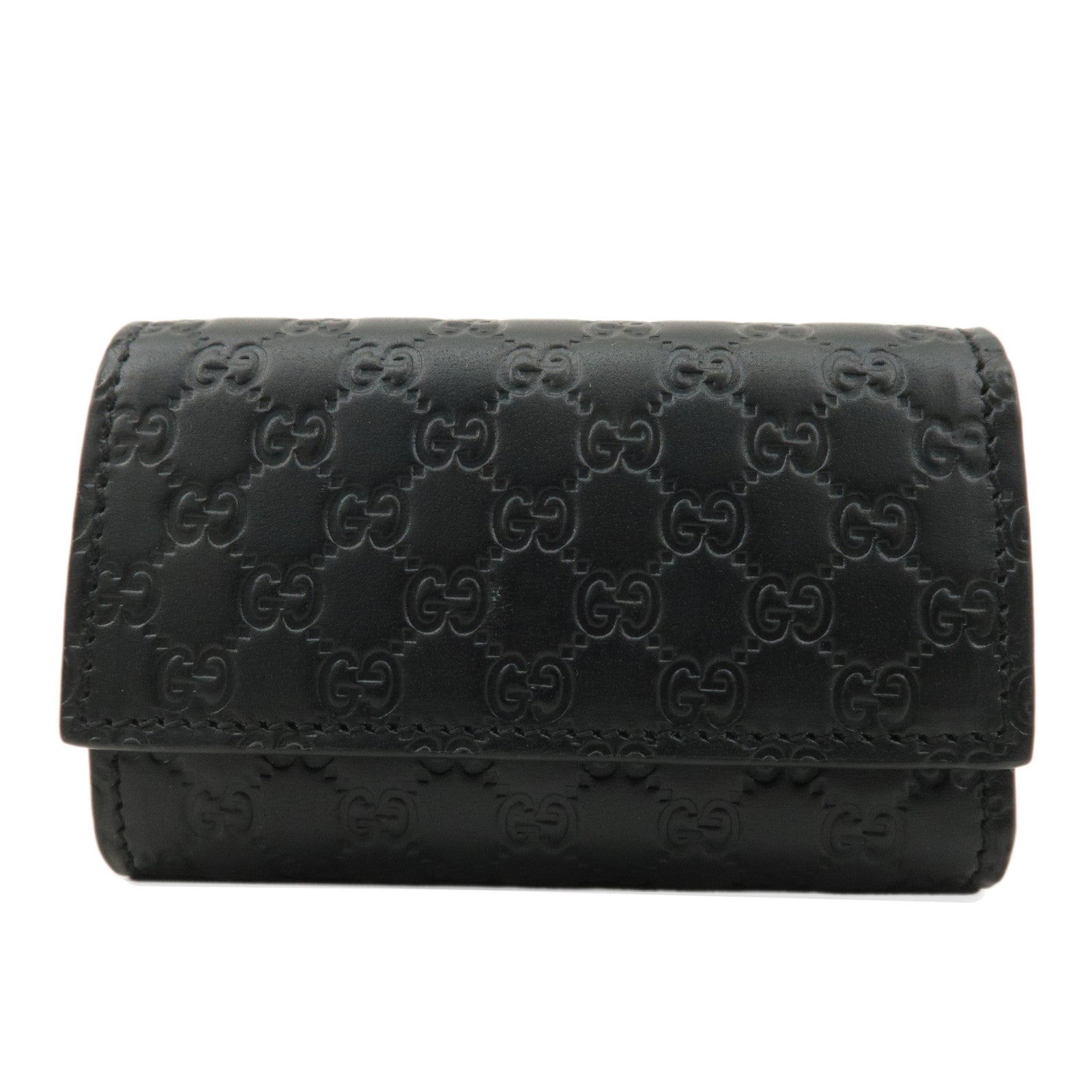 GUCCI-Micro-Guccissima-Leather-6-Key-Case-Black-150402