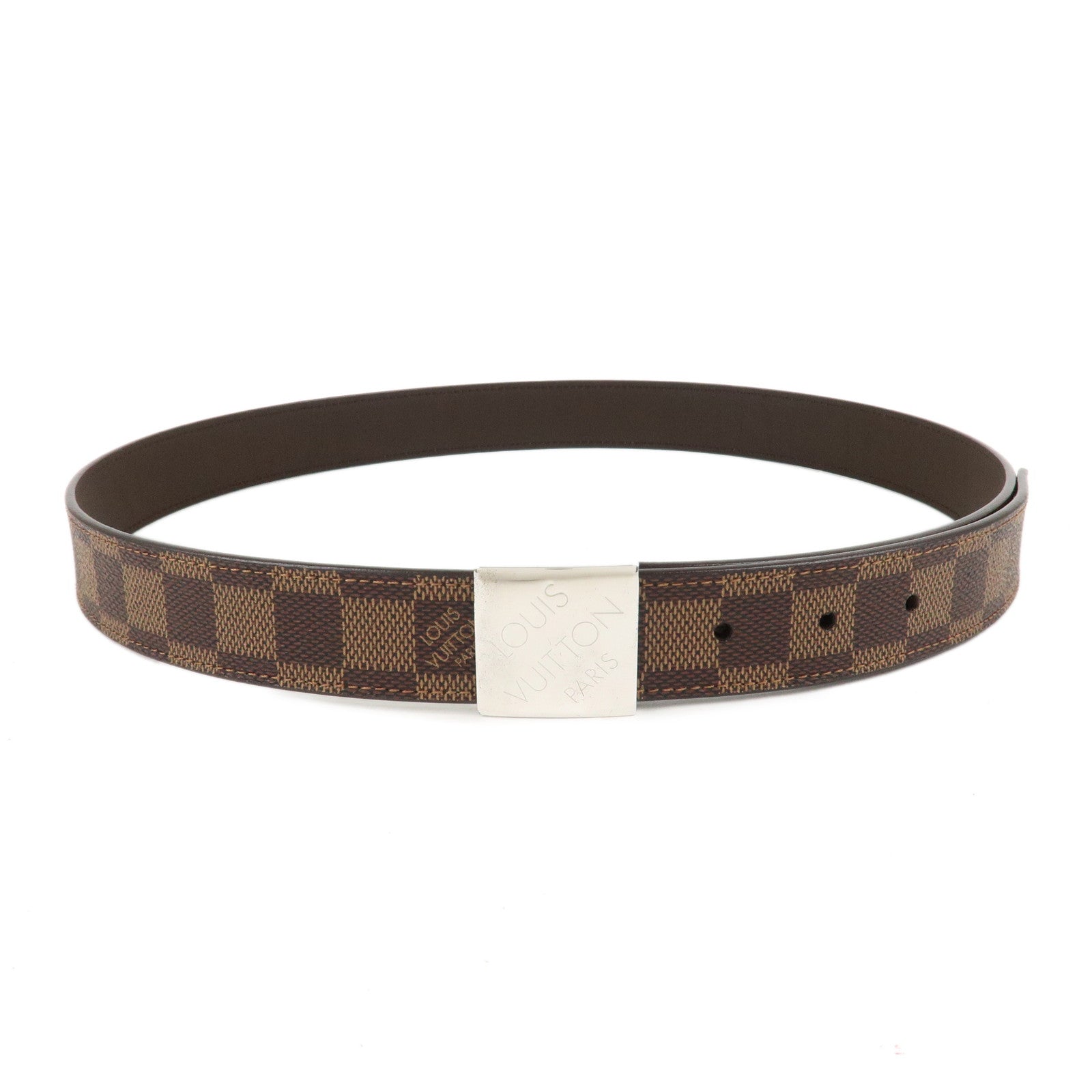 Louis-Vuitton-Damier-Ebene-Saint-Tulle-LV-Paris-Belt-80/32-M6945