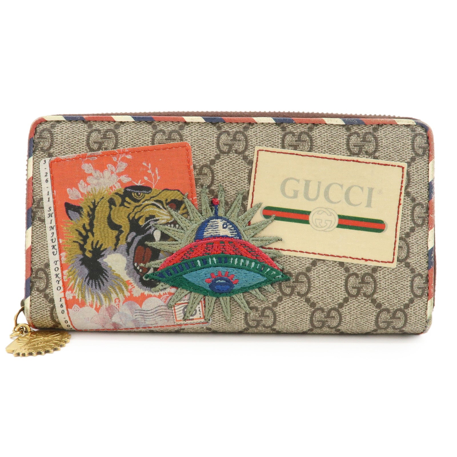 GUCCI-Courier-GG-Supreme-Leather-Round-Zipper-Long-Wallet-473909