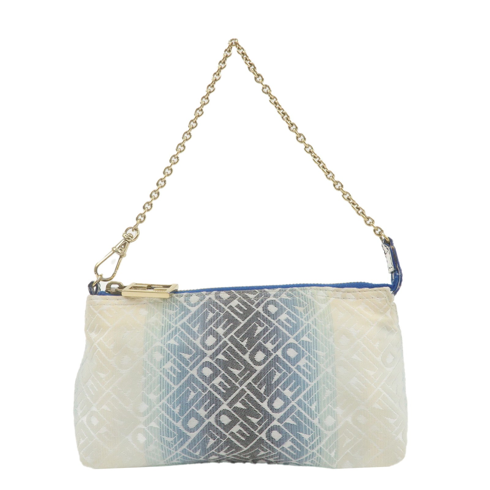 FENDI-Canvas-Chain-Accessory-Pouch-Beige-Blue-8BR592