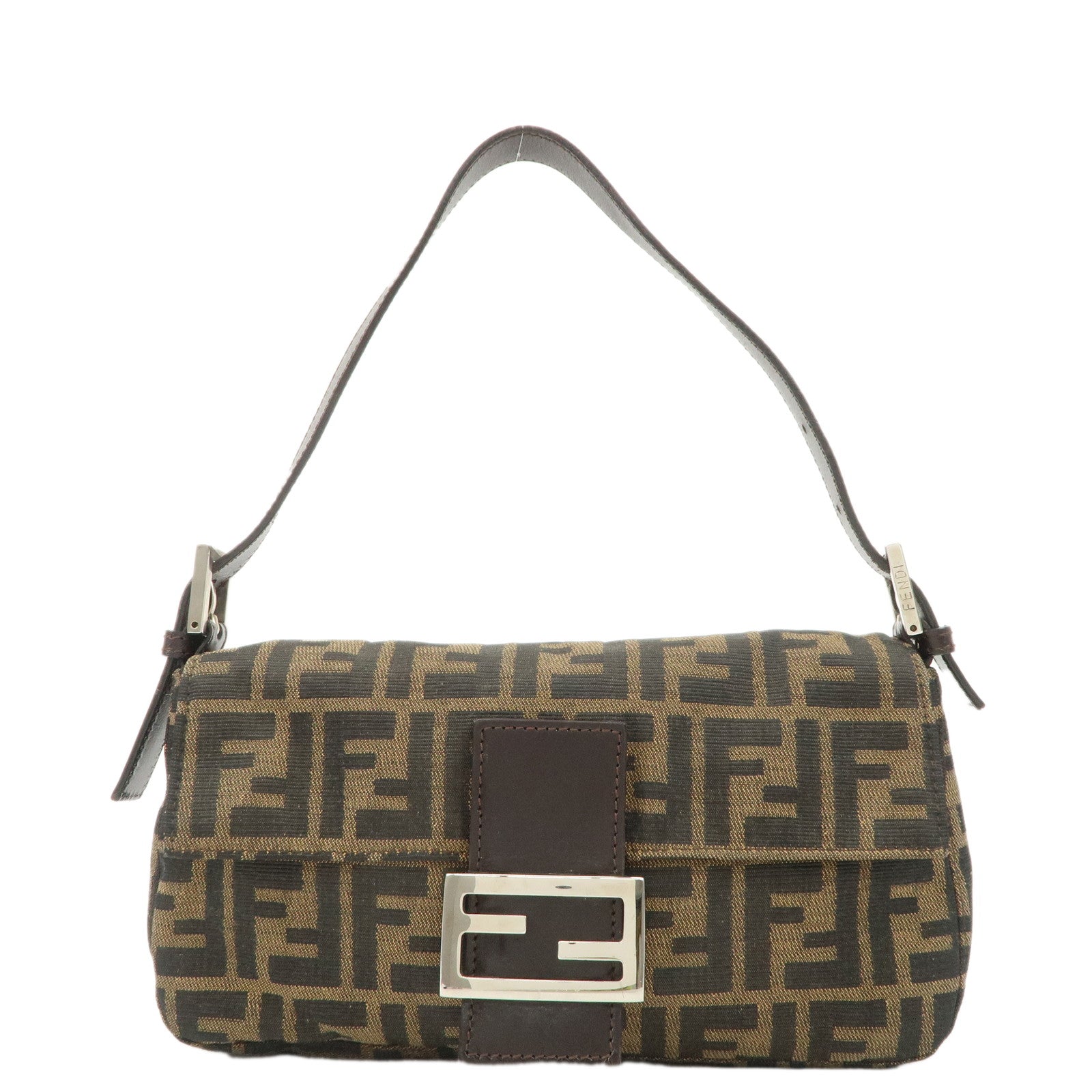 FENDI-Mamma-Bagguette-Zucca-Canvas-Leather-Shoulder-Bag-26424