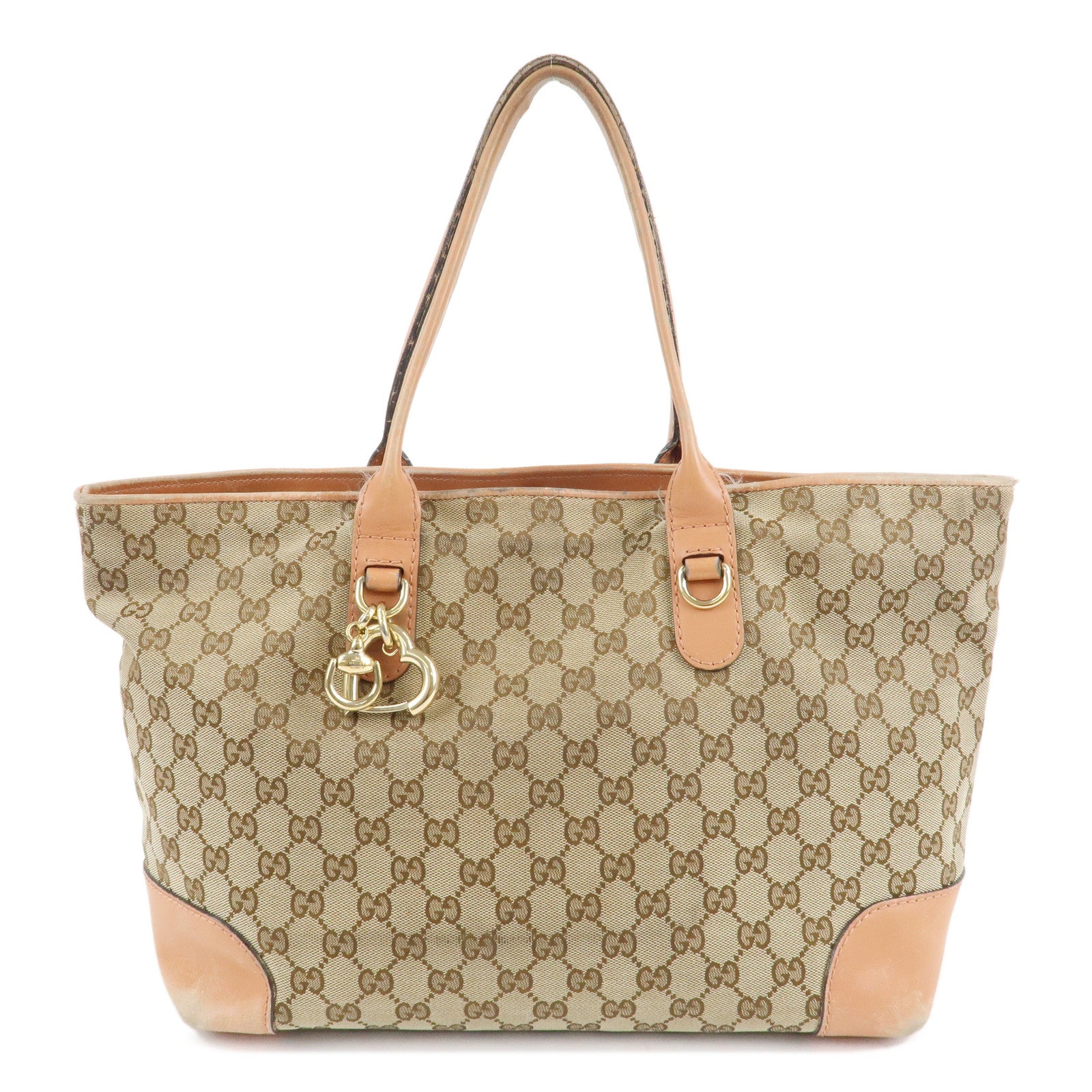 GUCCI-Heart-Bit-GG-Canvas-Leather-Tote-Bag-Japan-Limited-269956