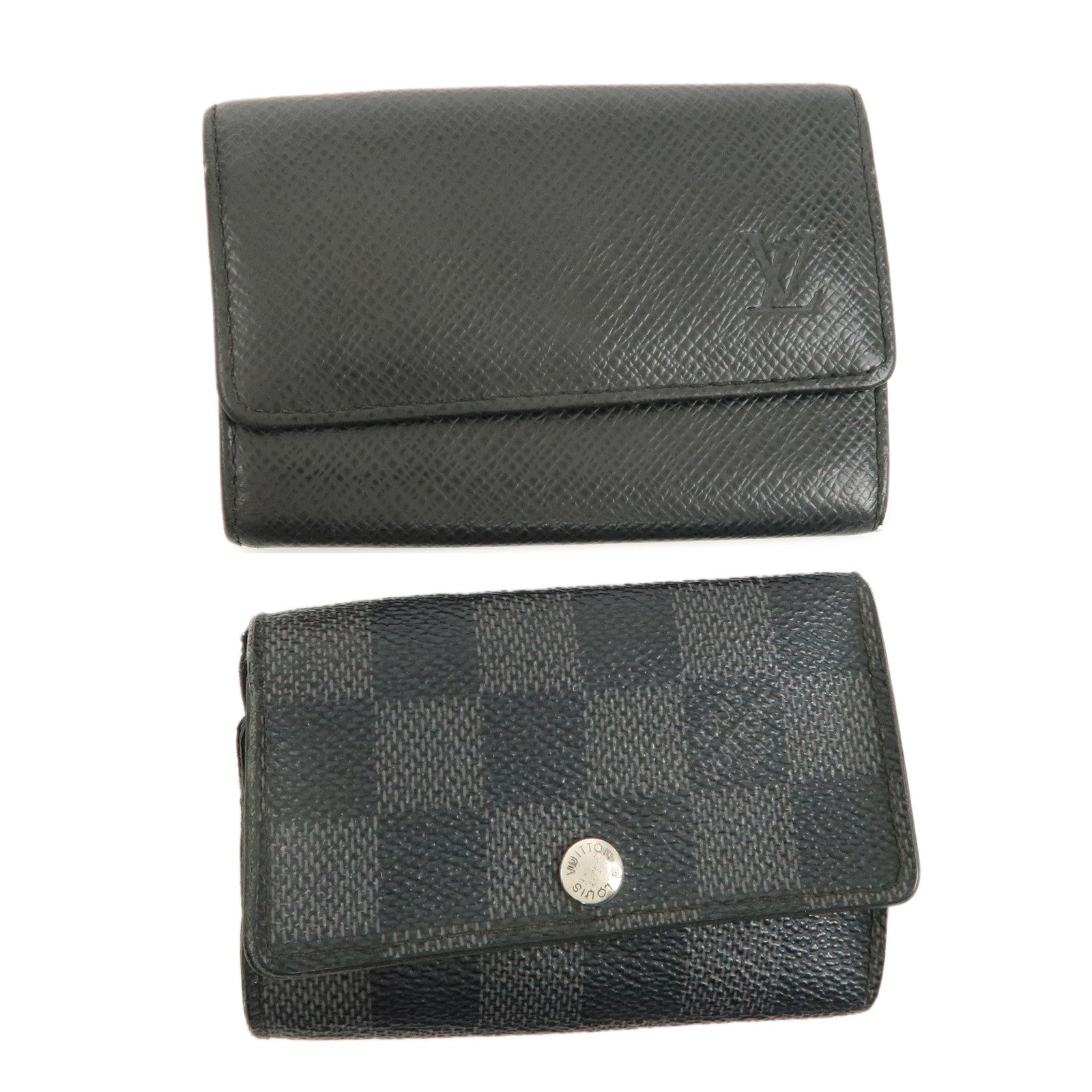 Set-of-2-Louis-Vuitton-Taiga-Damier-Graphite-KeyCase-M30500-N62662