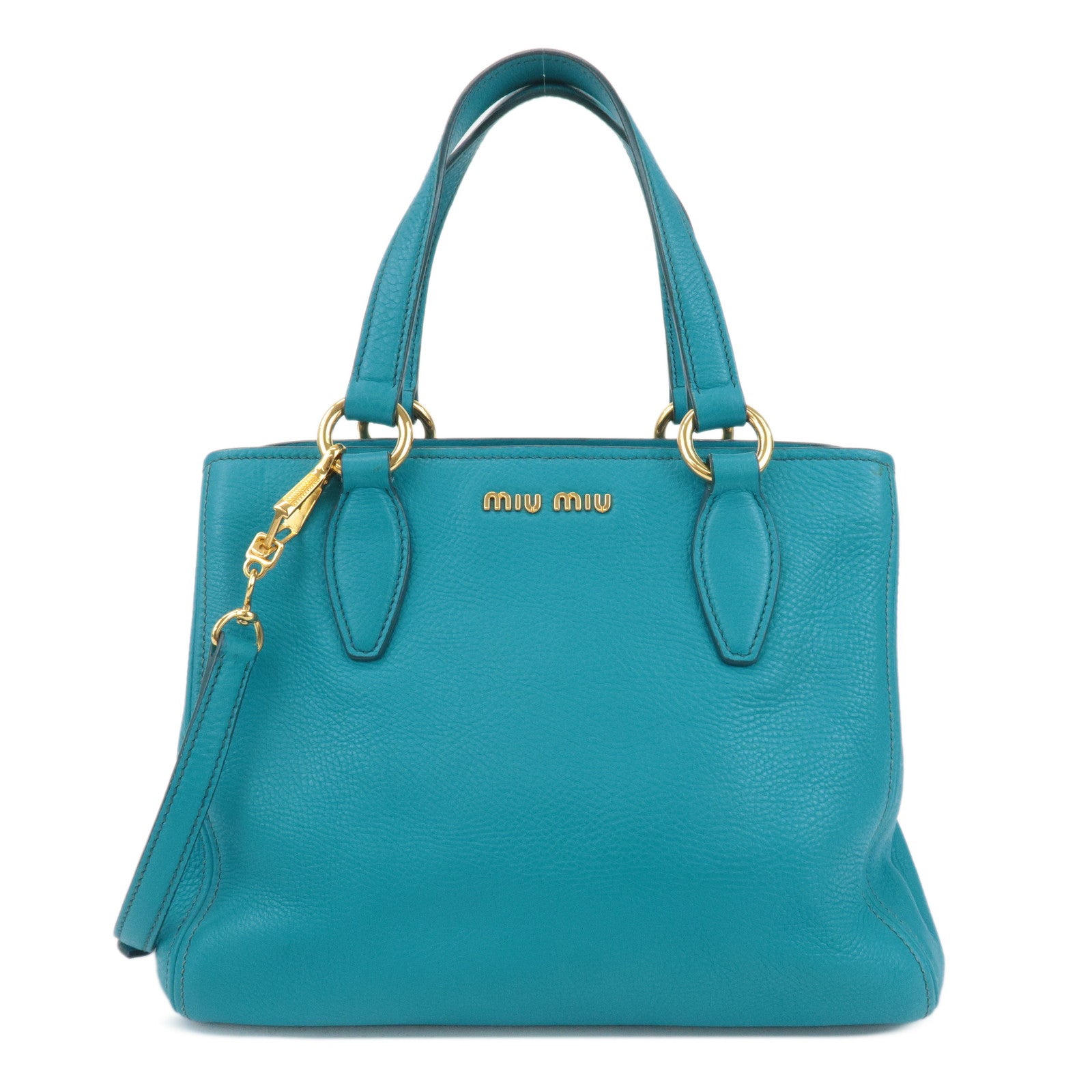 MIU-MIU-Leather-Vitello-Caribbean-2Way-Shoulder-Bag-Blue-RT0757