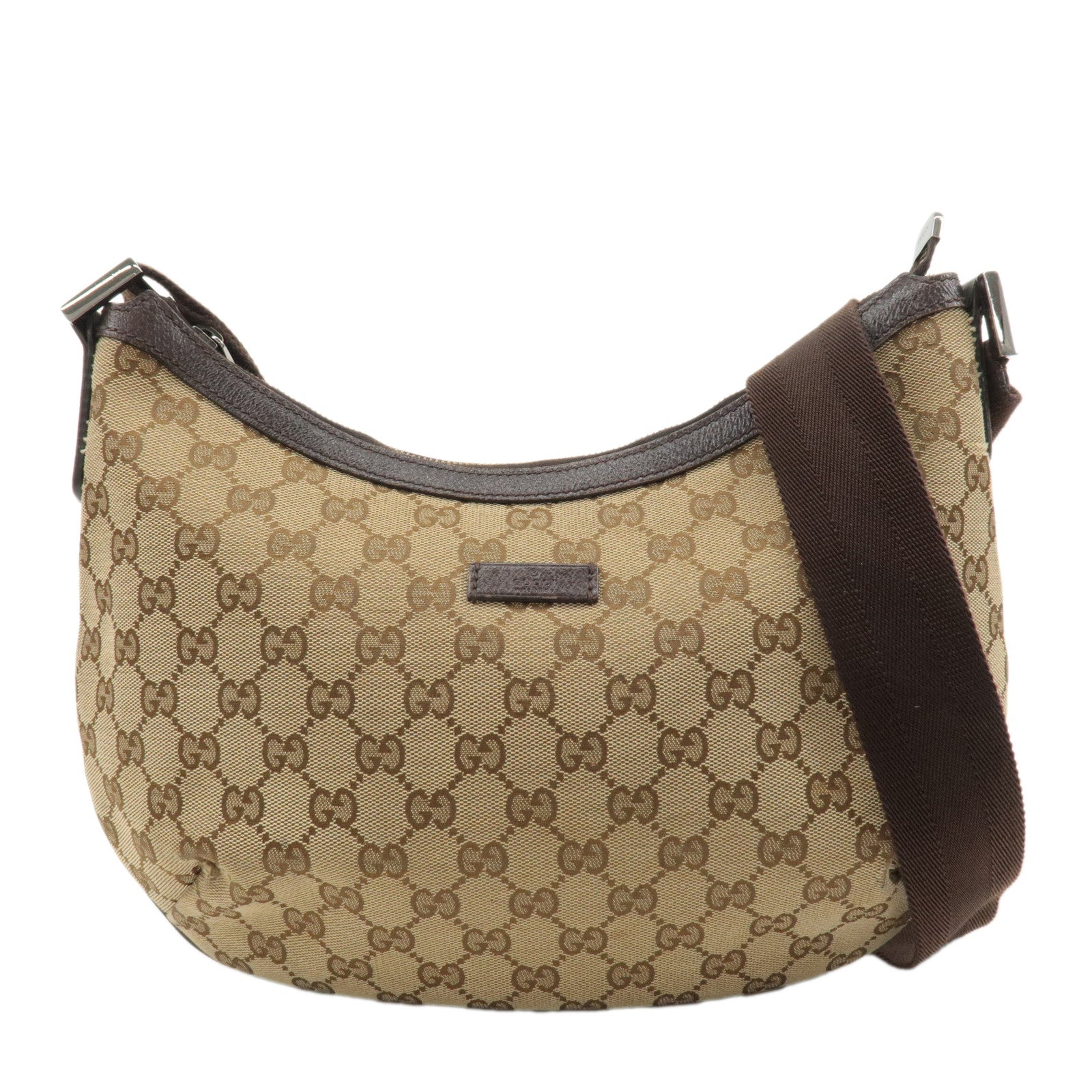 GUCCI Sherry GG Canvas Leather Shoulder Bag Beige Brown 181092