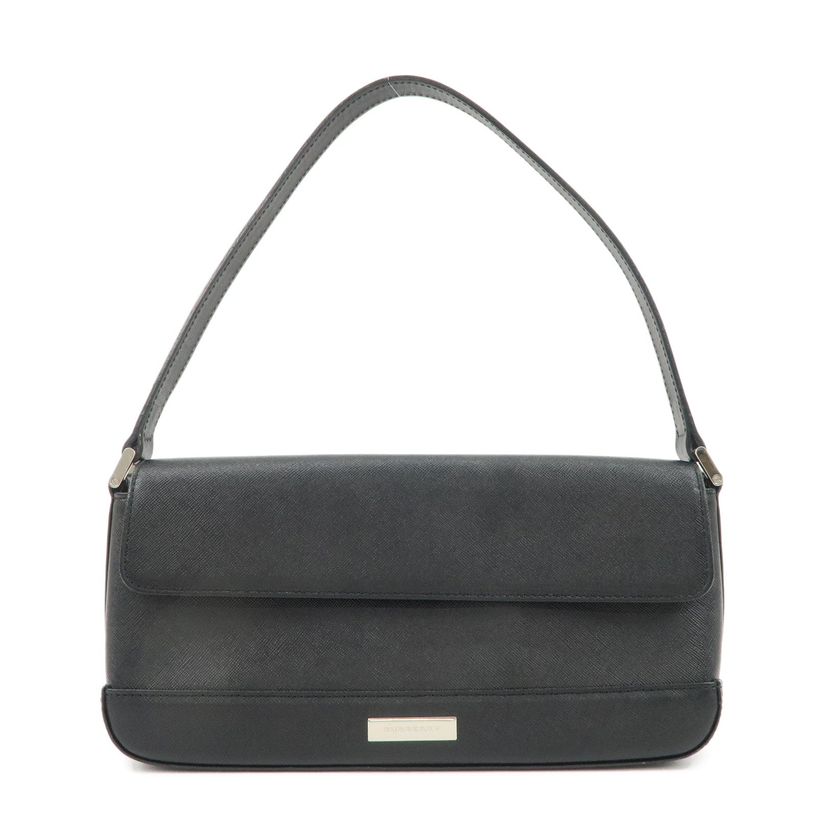 BURBERRY-Leather-Shoulder-Bag-Hand-Bag-Black