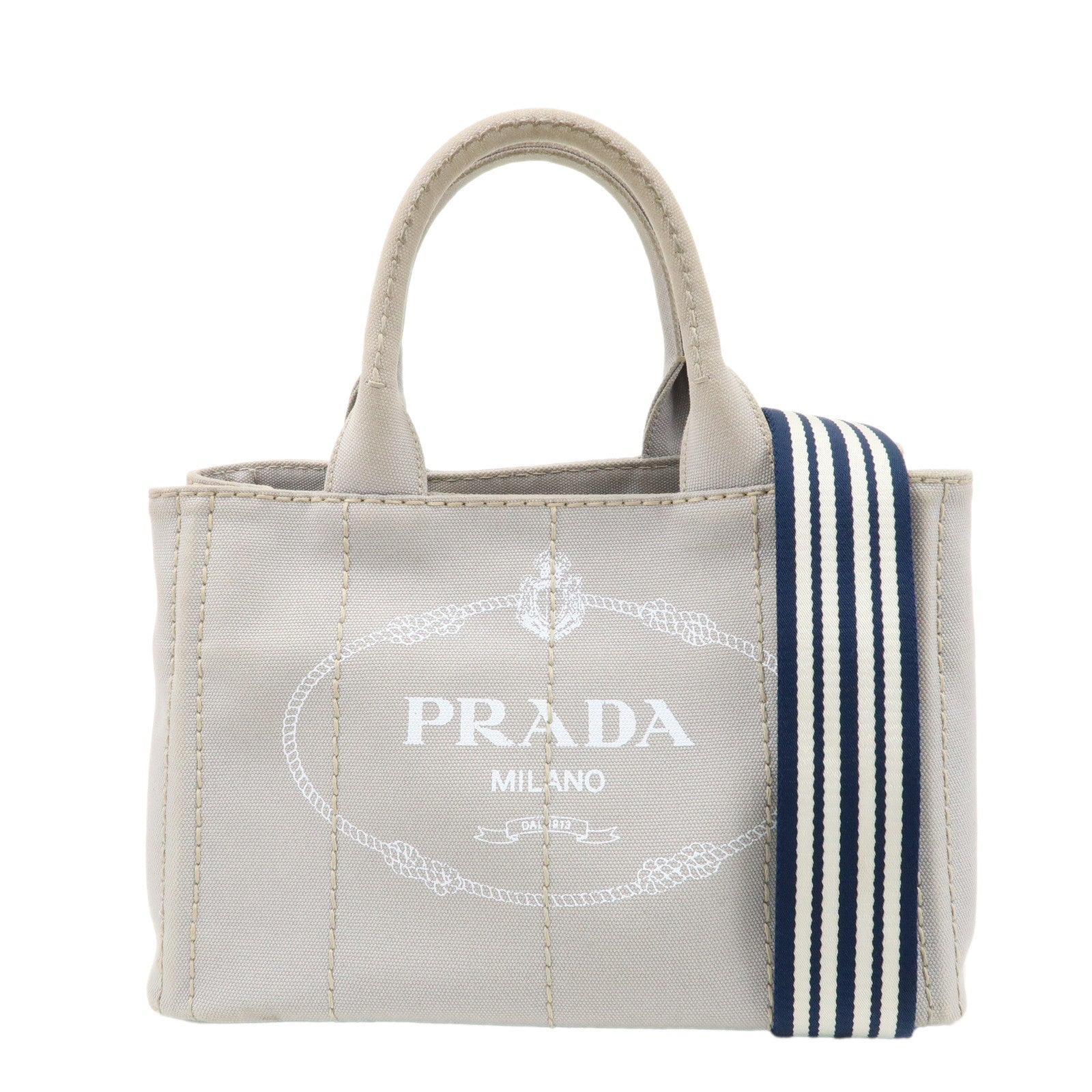 PRADA-Canapa-Mini-Canvas-2Way-Bag-Gray-1BG439