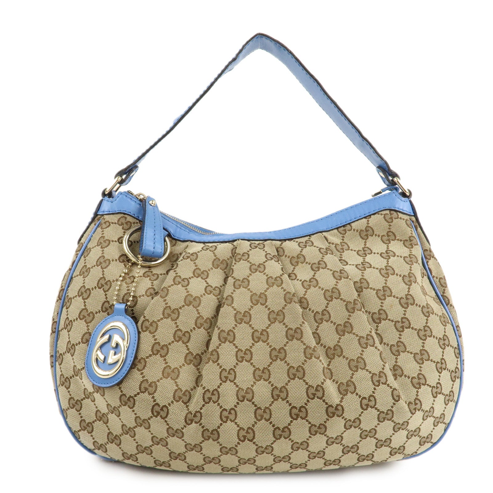 Gucci-Sukey-GG-Canvas-Leather-Shoulder-Bag-Beige-Light-Blue-232955