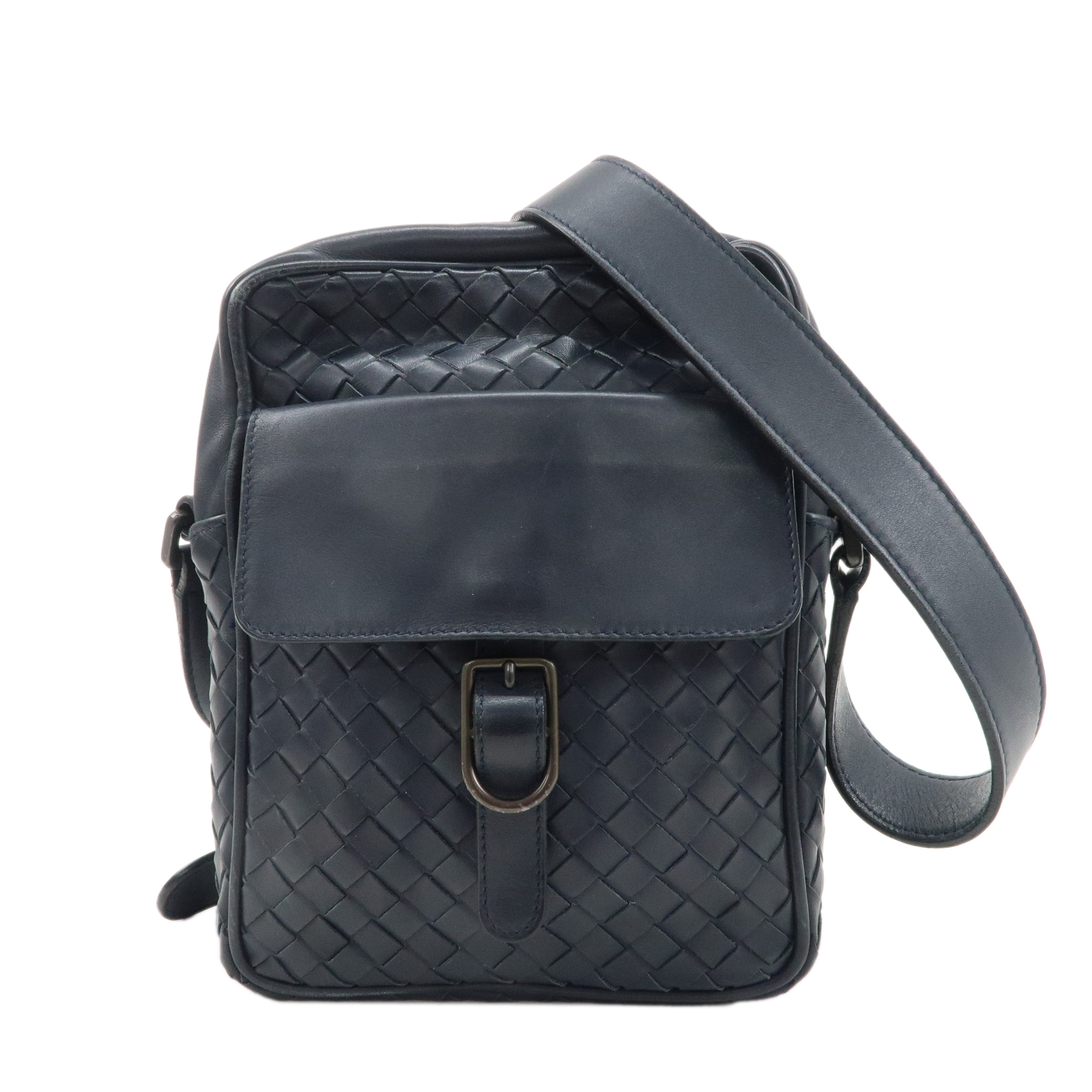 BOTTEGA-VENETA-Intrecciato-Leather-Shoulder-Bag-Camera-Bag-113092