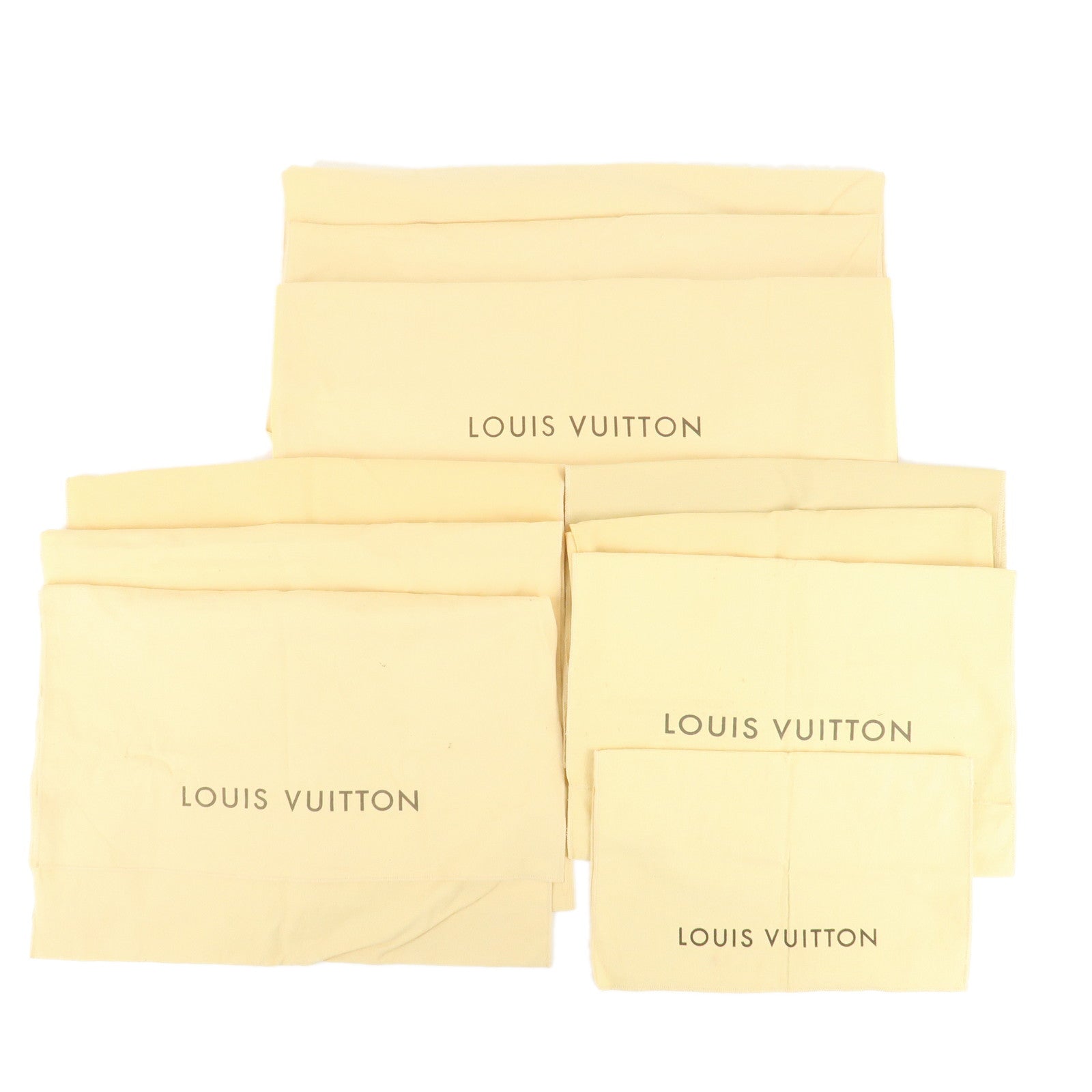 Louis-Vuitton-Set-of-10-Dust-Bag-Storage-Bag-Flap-Style-Beige