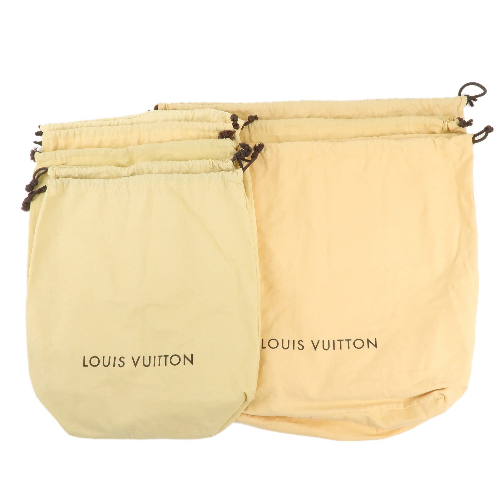 Louis-Vuitton-Set-of-8-Dust-Bag-Storage-Bag-Drawstring-Beige