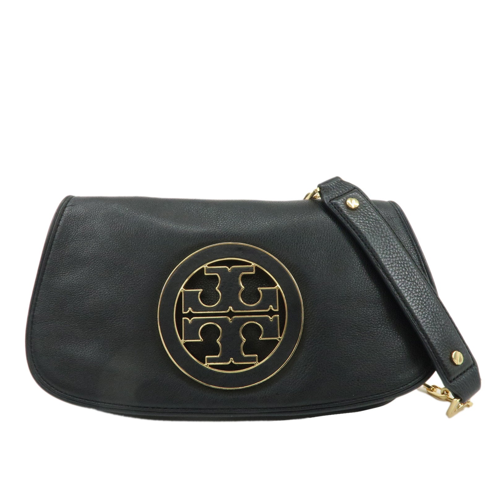 Tory-Burch-Amanda-Logo-Leather-Chain-Shoulder-Bag-Black