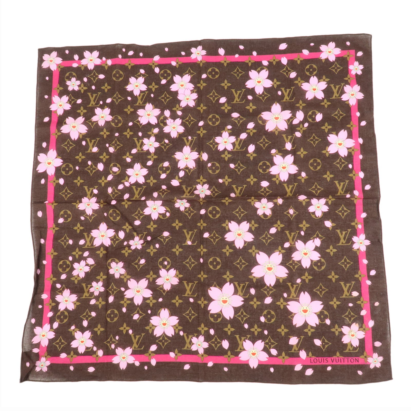 Louis-Vuitton-Monogram-Cherry-Blossom-100%-Cotton-Scarf-M71920