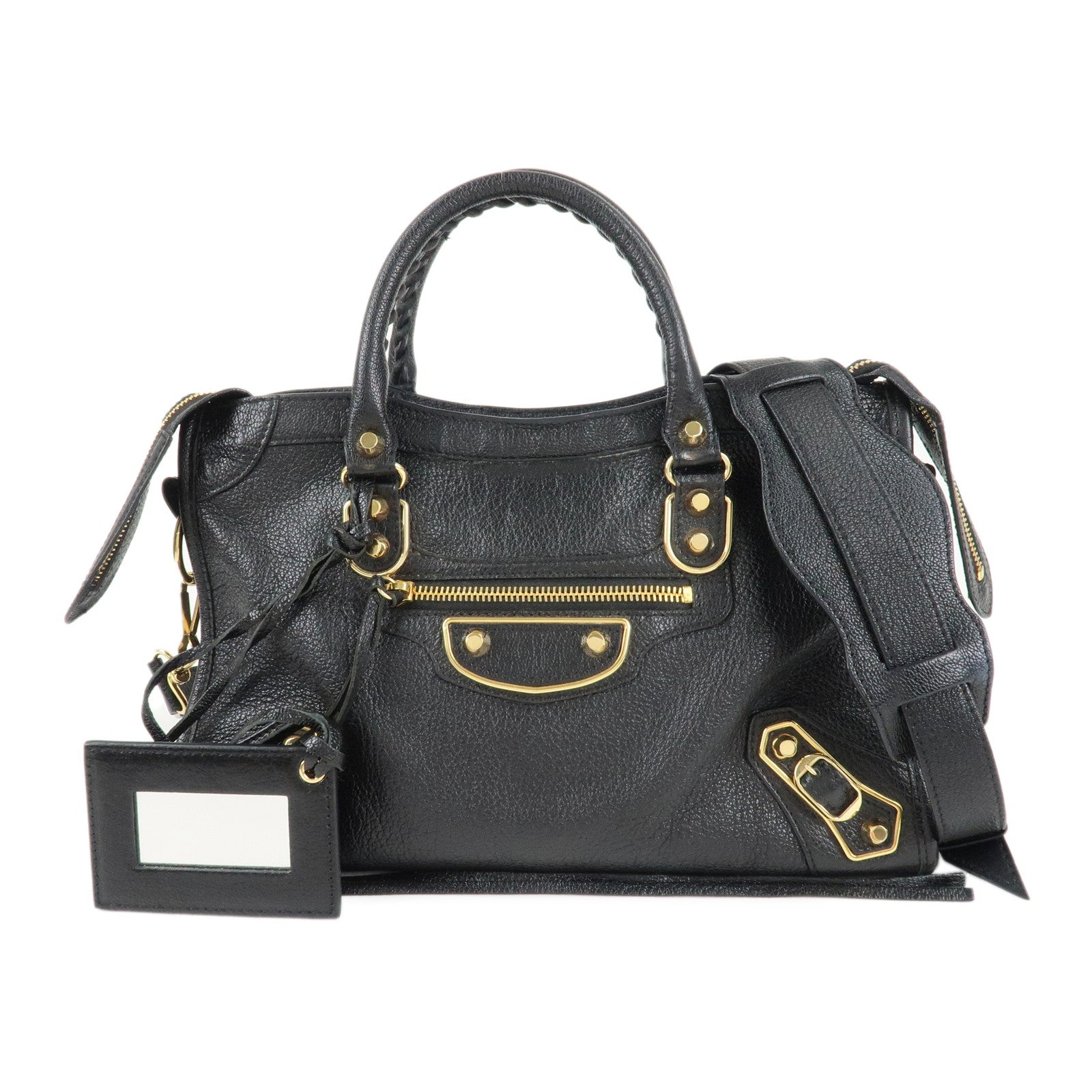 BALENCIAGA-Classic-Metallic-Edge-City-S-2Way-Bag-Black-432831