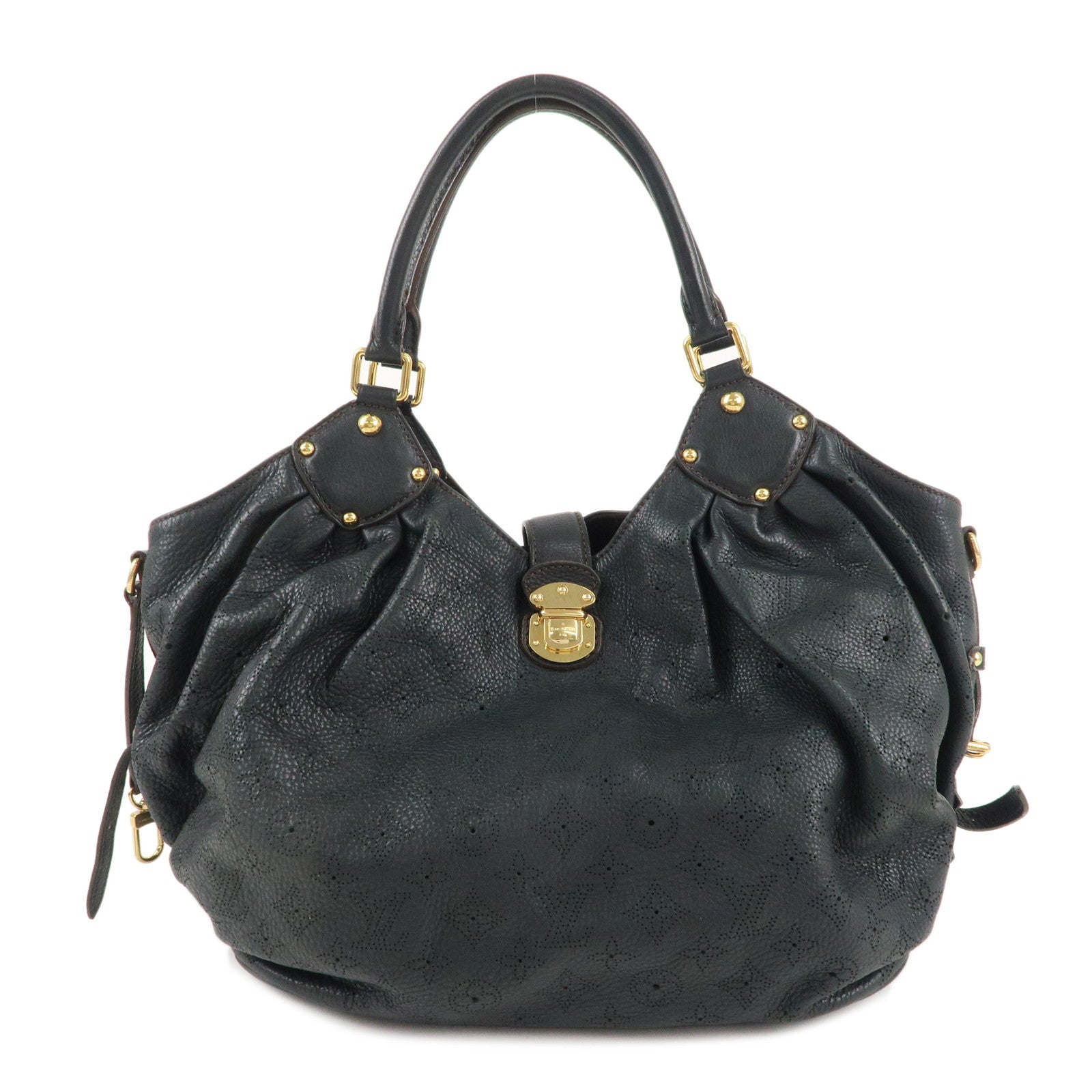 Louis Vuitton Monogram Mahina Size L Shoulder Bag Noir M95765