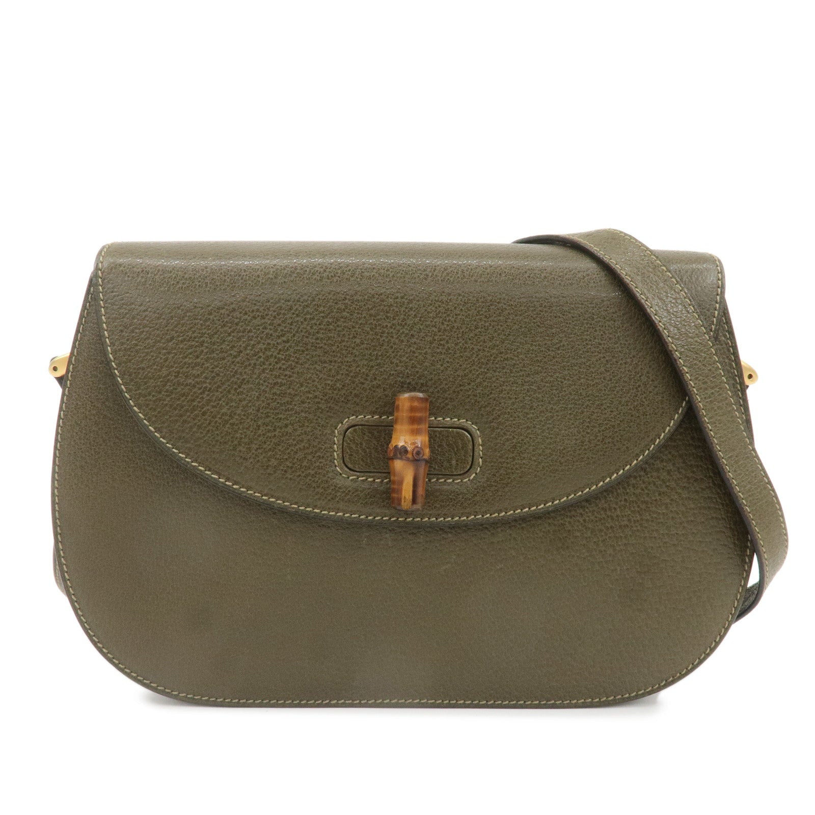 GUCCI-Bamboo-Leather-Shoulder-Bag-Khaki-Gredn-001.113.1529