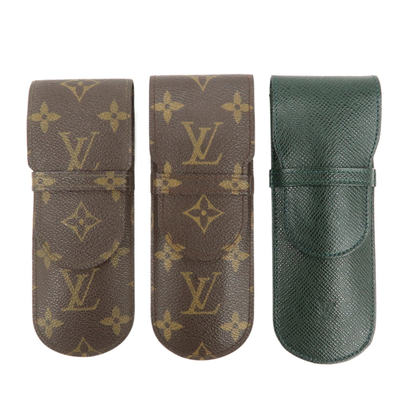 Louis-Vuitton-Monogram-Taiga-Set-of-3-Glasses-Case-M62990-M30364