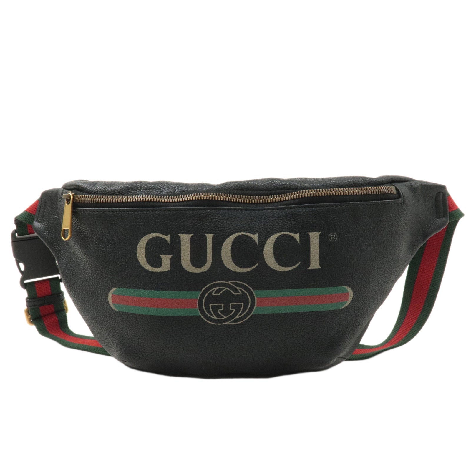 GUCCI-Sherry-Leather-Waist-Bag-Black-493869