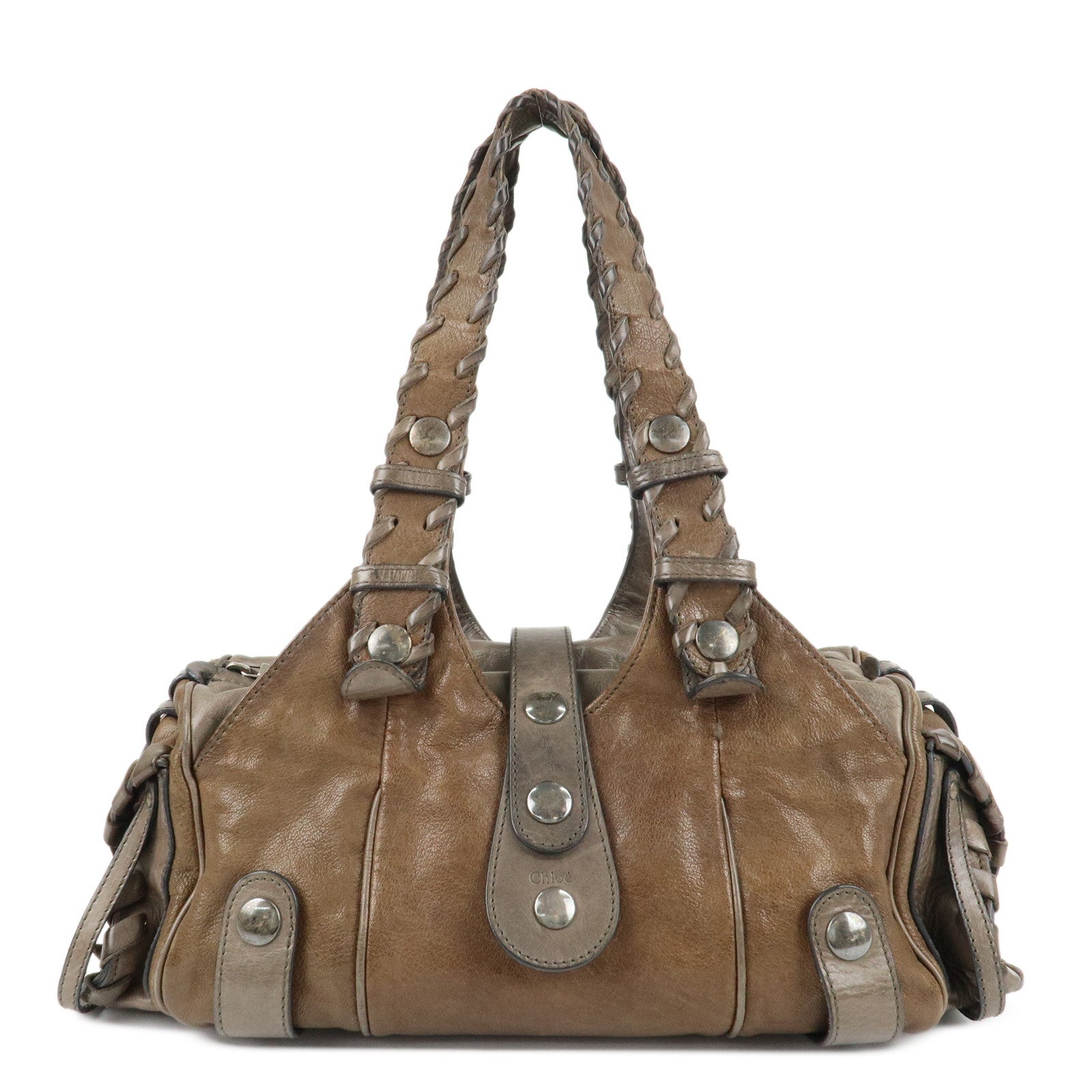 Chloe-Leather-Silverado-Boston-Bag-Shoulder-Bag-Brown