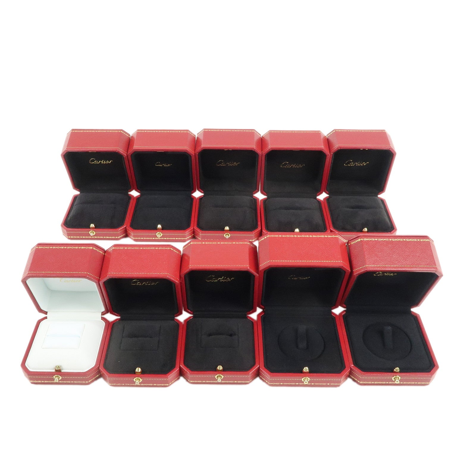 Cartier-Set-of-10-Ring-Box-Display-Box-Jewelry-Box-For-Ring-Red