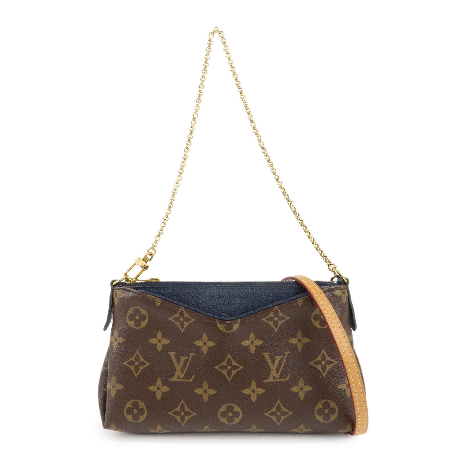 Louis-Vuitton-Monogram-Pallas-Clutch-Bag-Hand-Bag-Shoulder-Strap