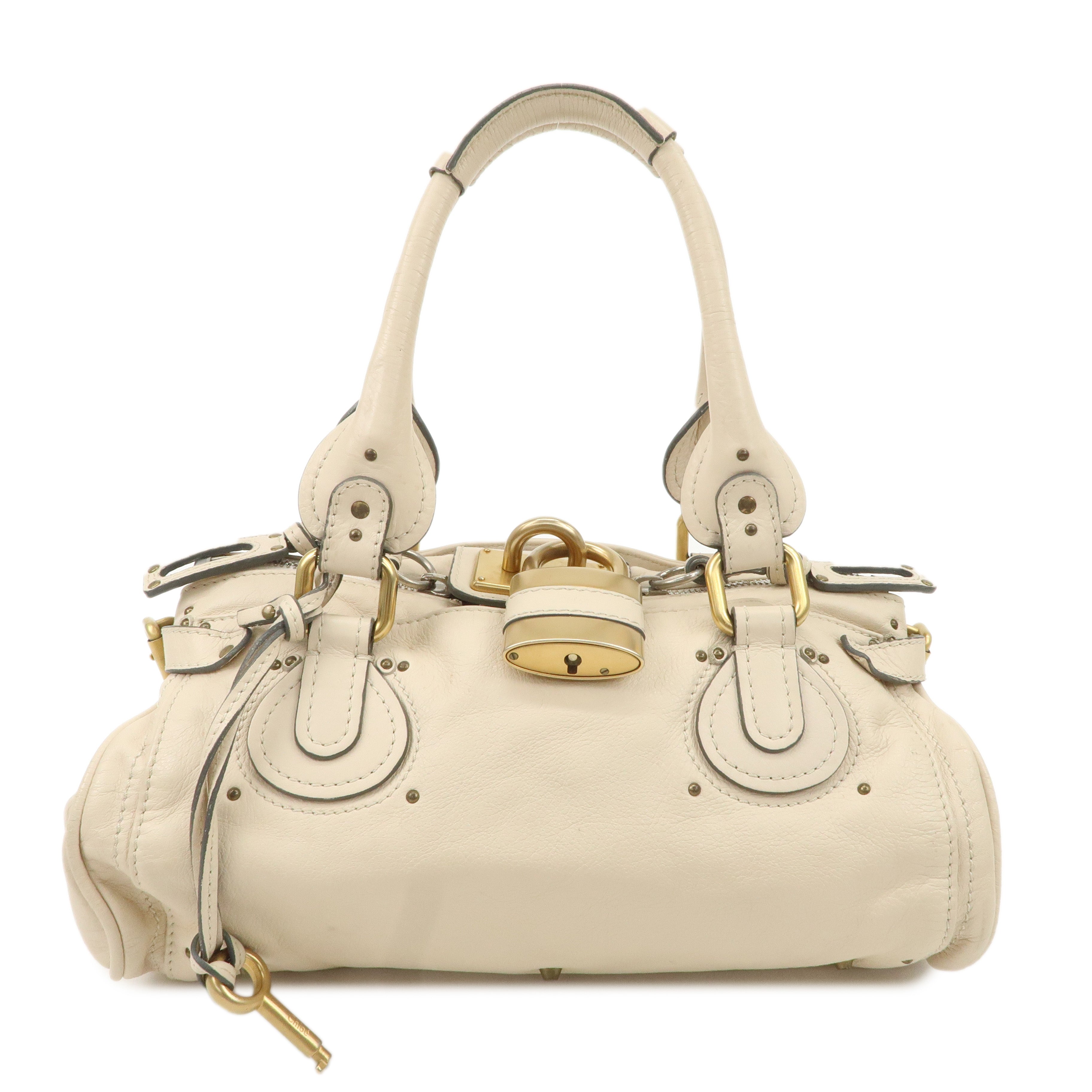 Chloe-Paddington-Leather-Shoulder-Bag-Hand-Bag-Ivory