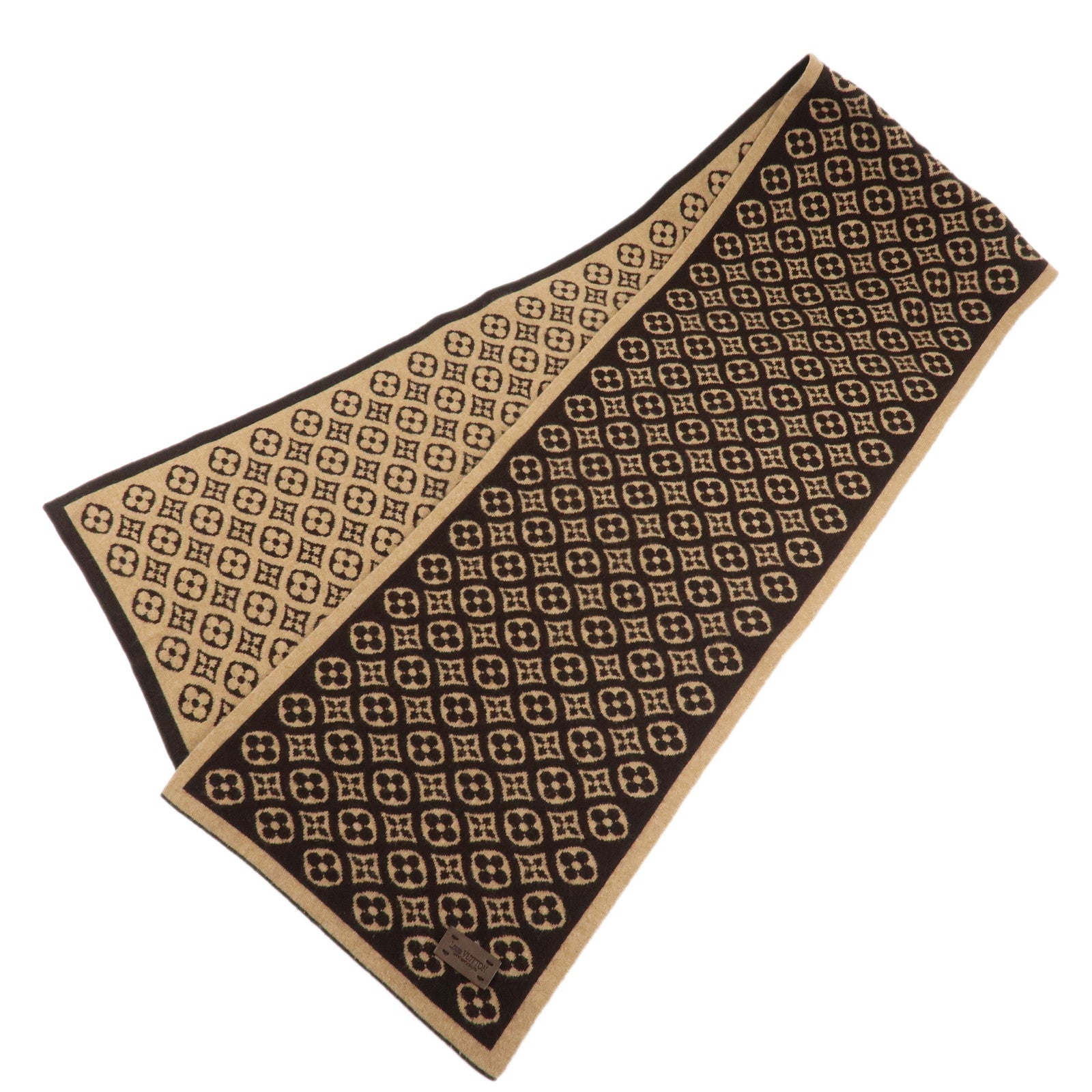 Louis-Vuitton-Monogram-Escharp-Ski-Scarf-Brown-M71952