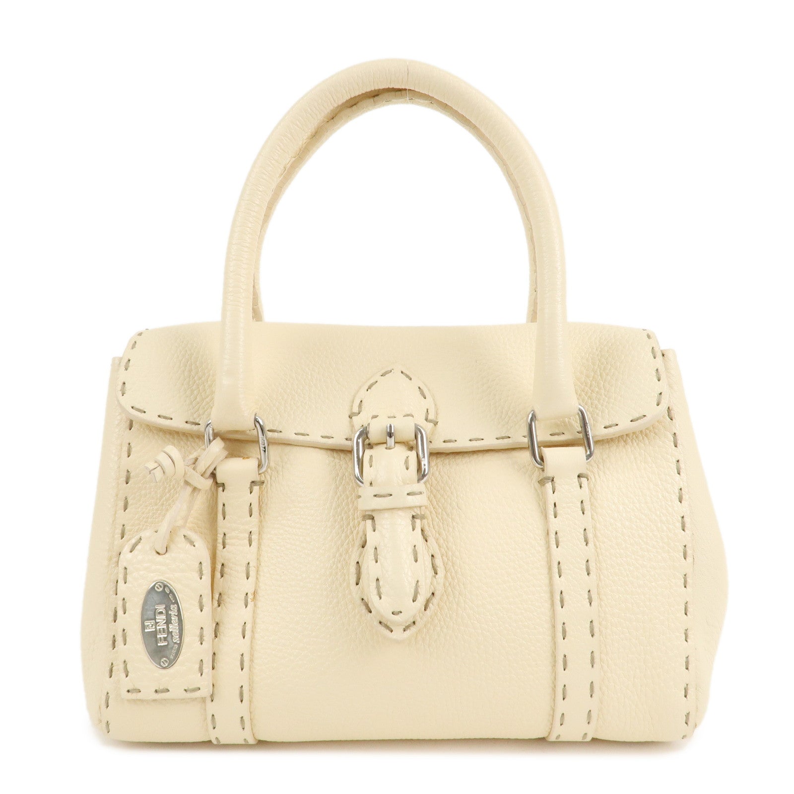 FENDI-Selleria-Leather-Mini-Linda-Hand-Bag-Cream-8BR486