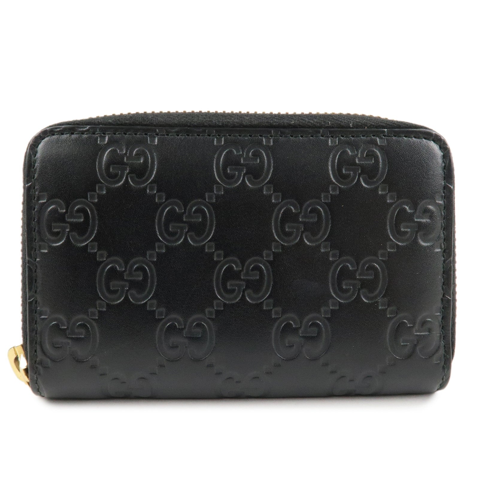 GUCCI-Guccissima-Leather-Card-Case-Black-447939