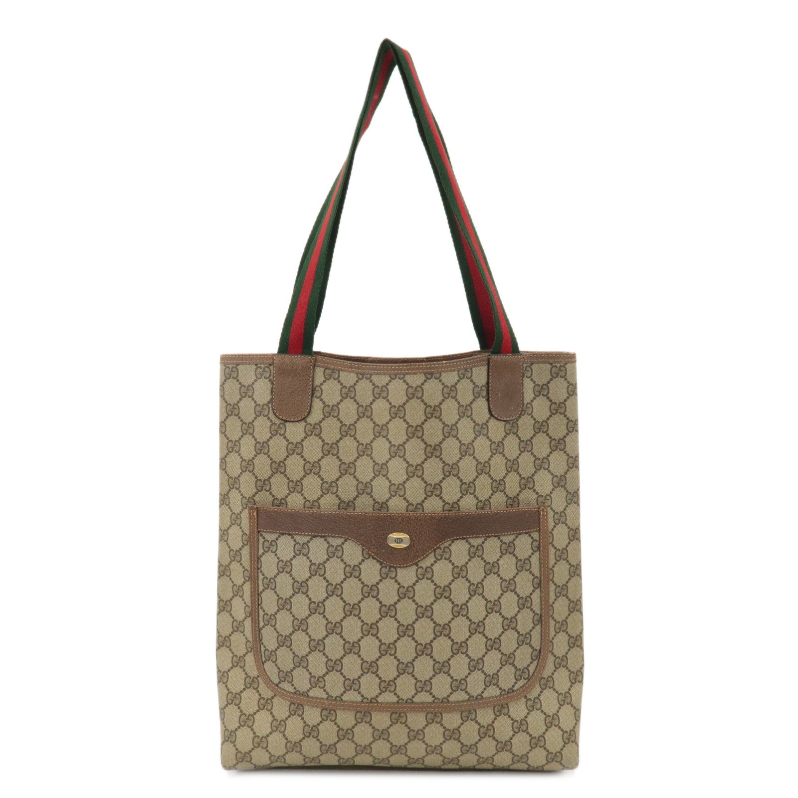 GUCCI-Old-GUCCI-Sherry-GG-Plus-Leather-Tote-Bag-Brown-39.02.003