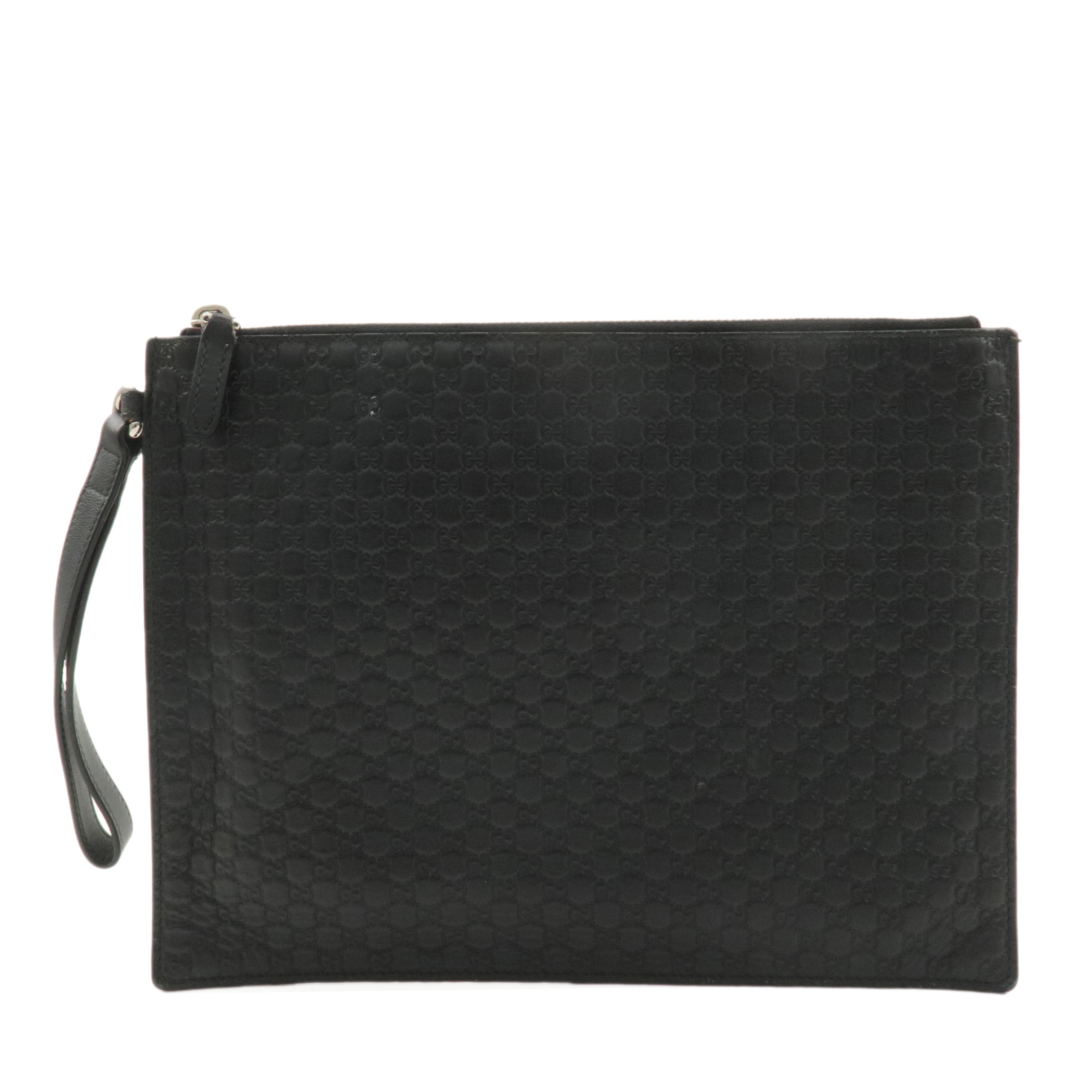 GUCCI Micro Guccissima Leather Clutch Bag Black 544477