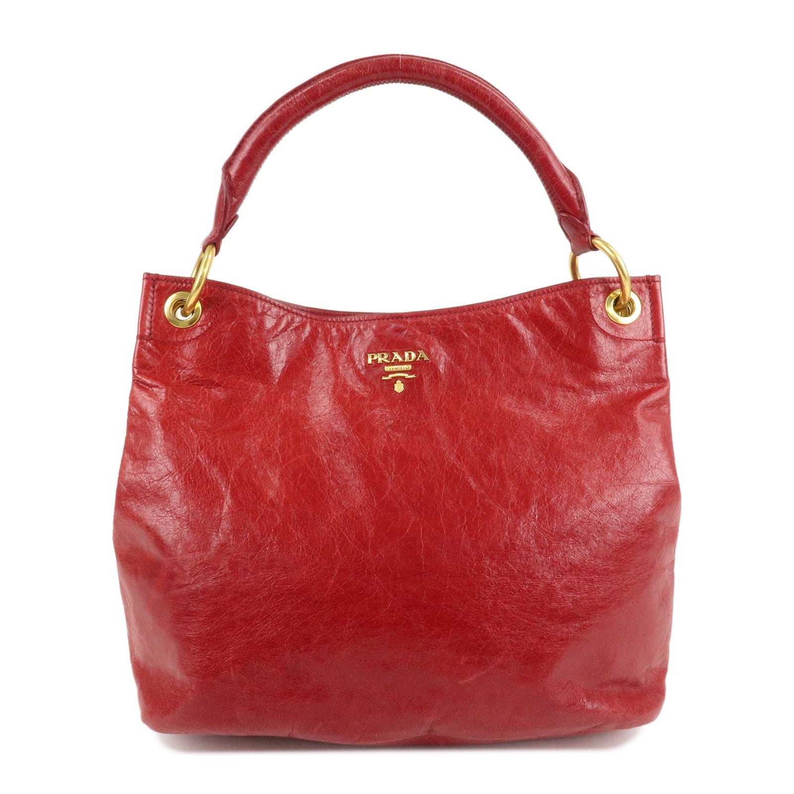 PRADA-Logo-Leather-One-Shoulder-Bag-Red-BR4829