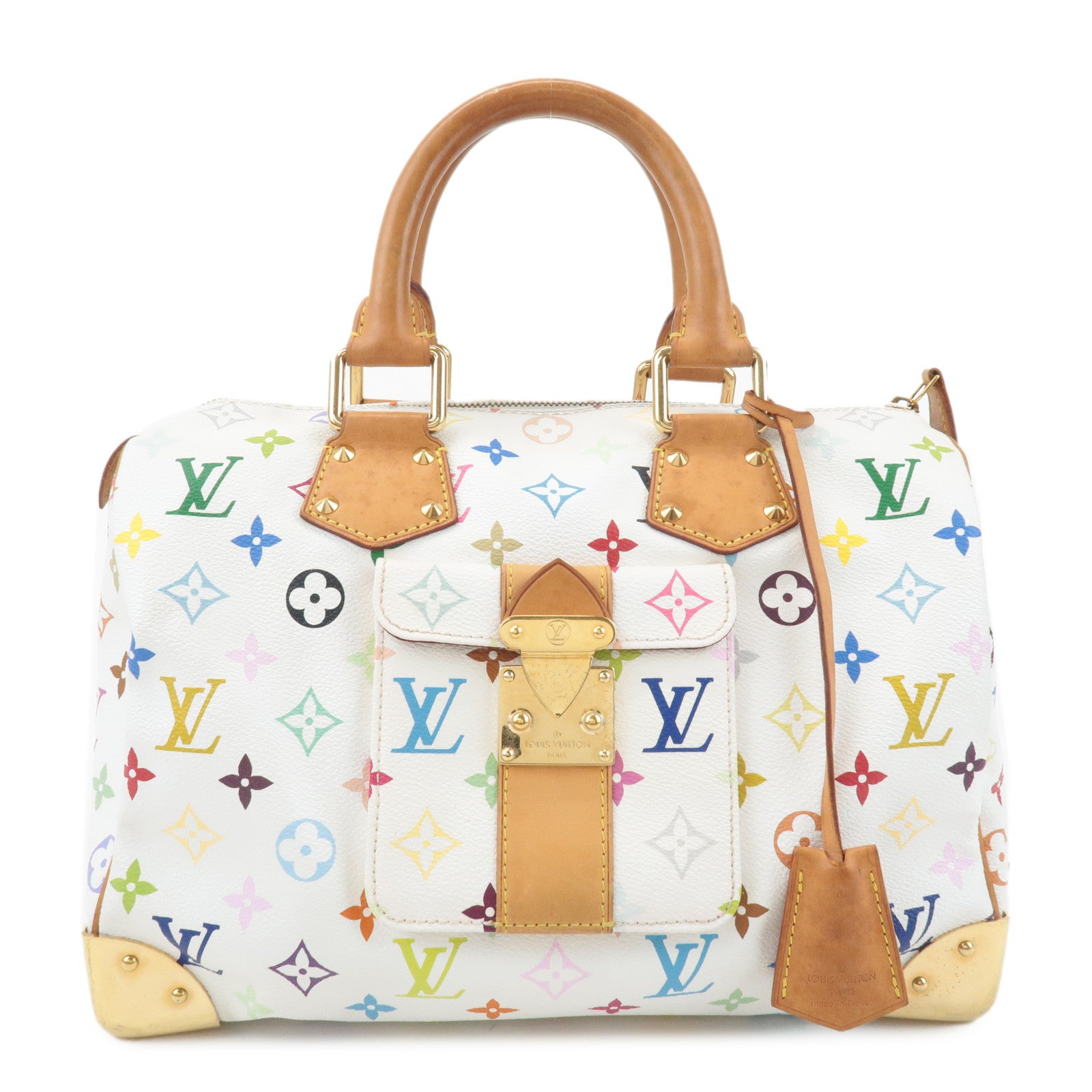 Louis-Vuitton-Monogram-Multicolor-Speedy-30-Hand-Bag-Blanc-M92642