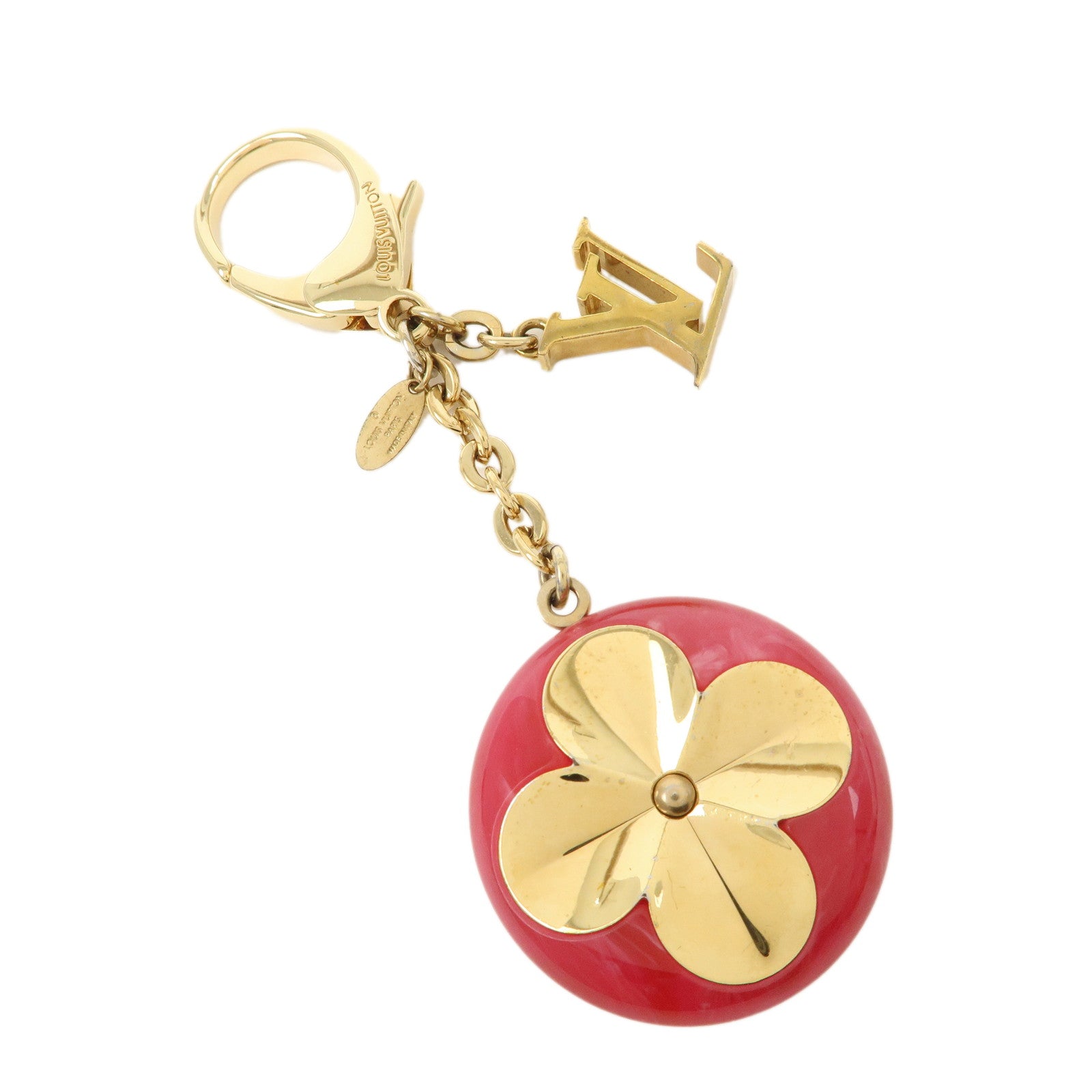 Louis-Vuitton-Hollow-Flower-Bag-Charm-Gold-Pink-M66975