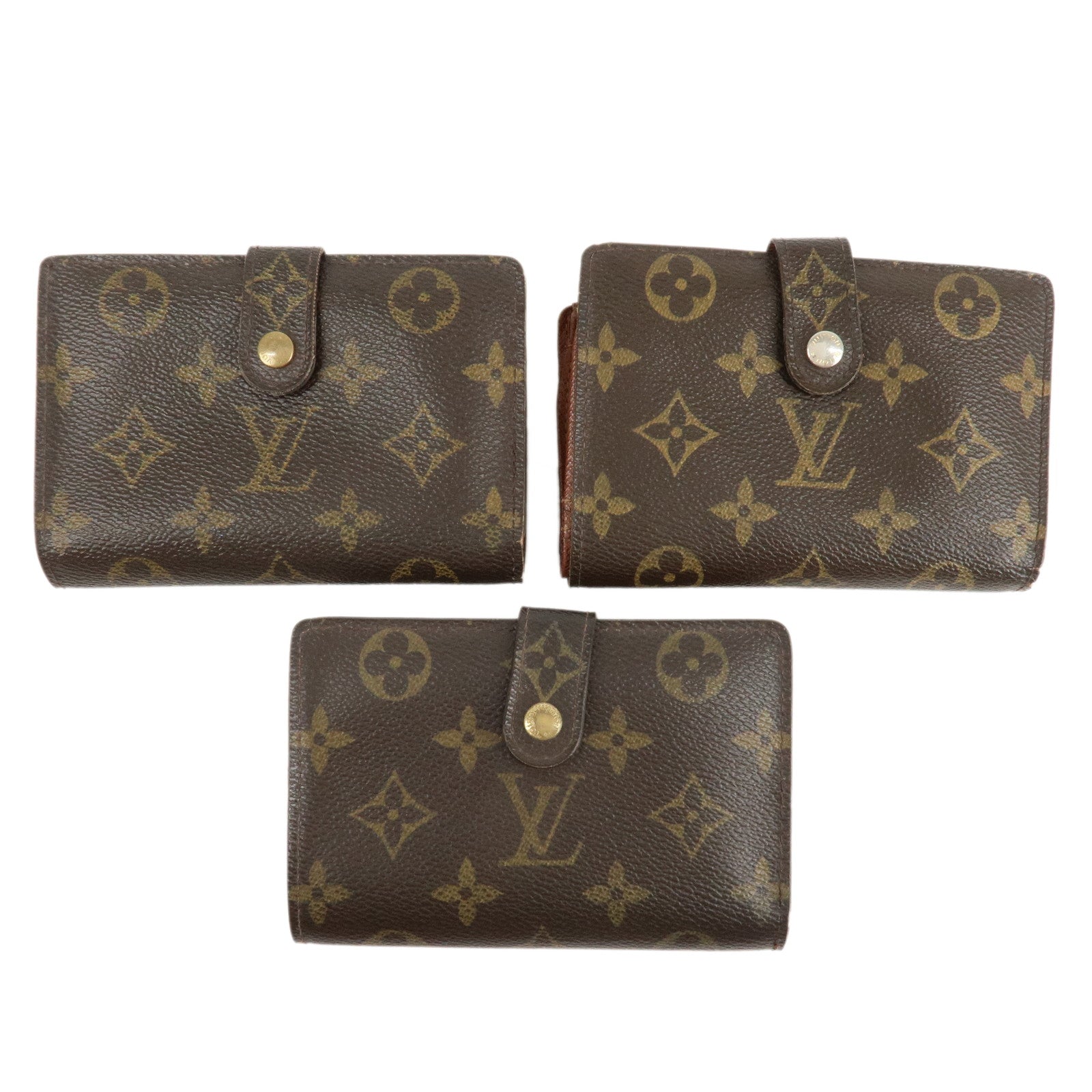 Louis-Vuitton-Set-of-3-Monogram-Portefeuille-Viennois-Wallet