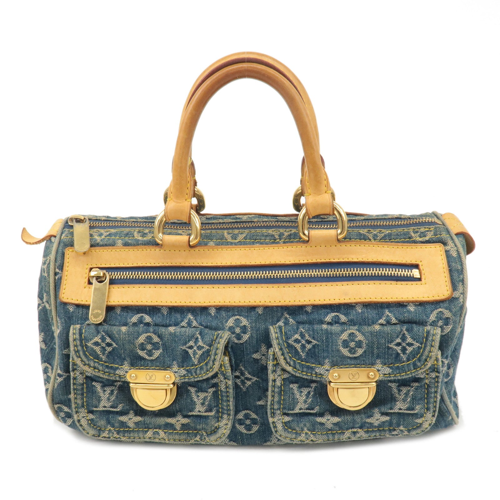 Louis Vuitton Monogram Denim Neo Speedy Boston Bag Blue M95019