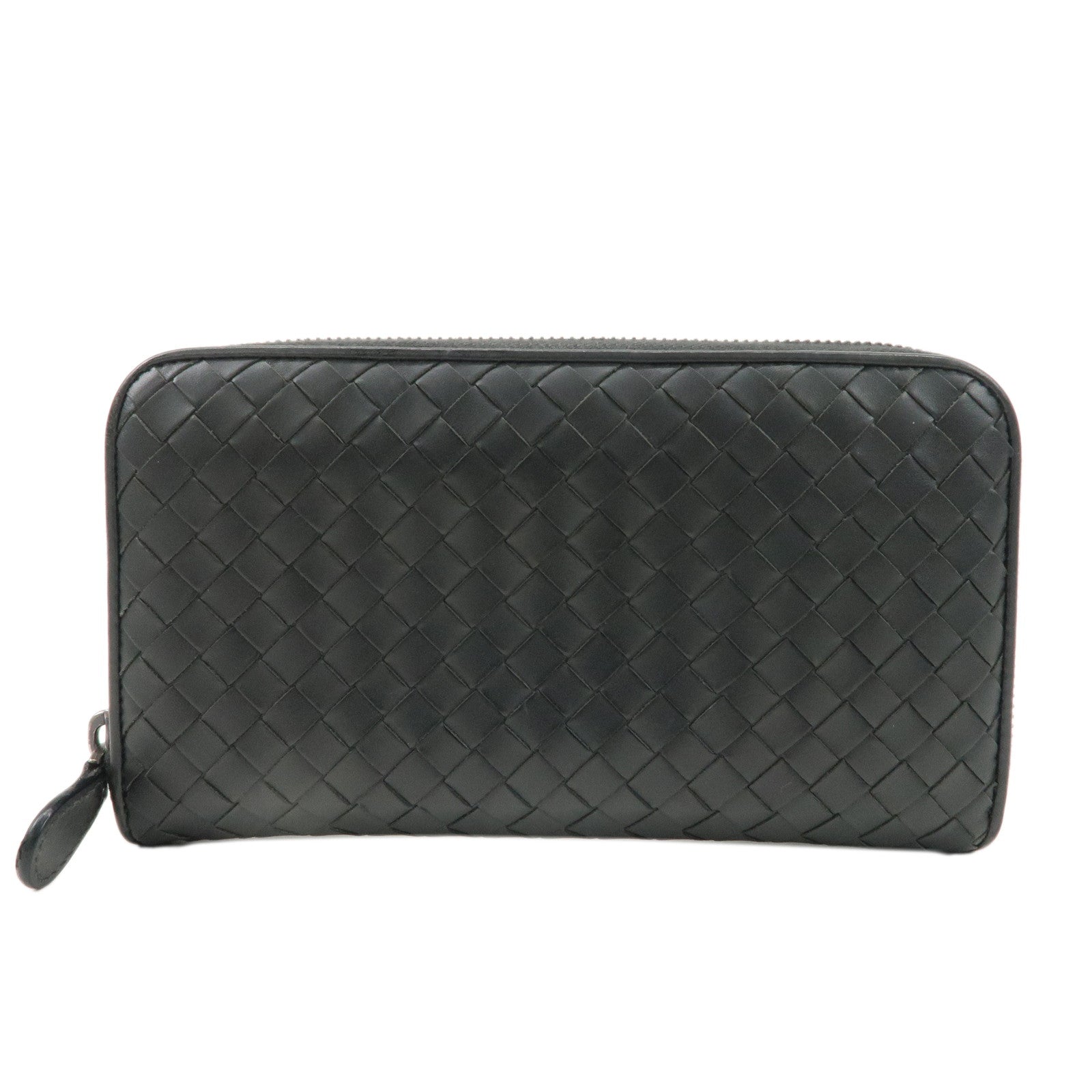 BOTTEGA-VENETA-Intrecciato-Leather-Round-Zippy-Long-Wallet