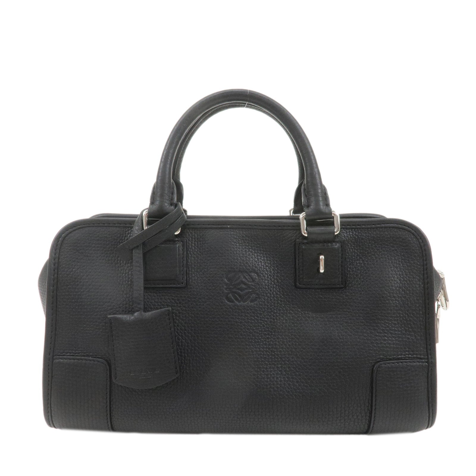 LOEWE-Anagram-Leather-Amazona-28-Hand-Bag-Black