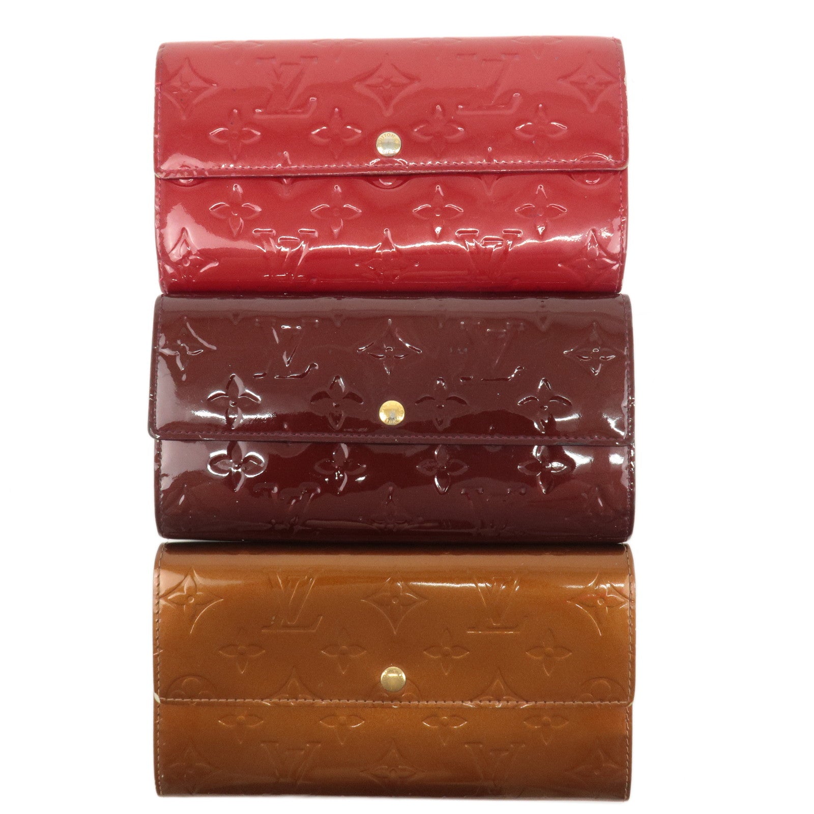 Louis Vuitton Set of 3 Monogram Vernis Wallet M91521 M91174 M93530